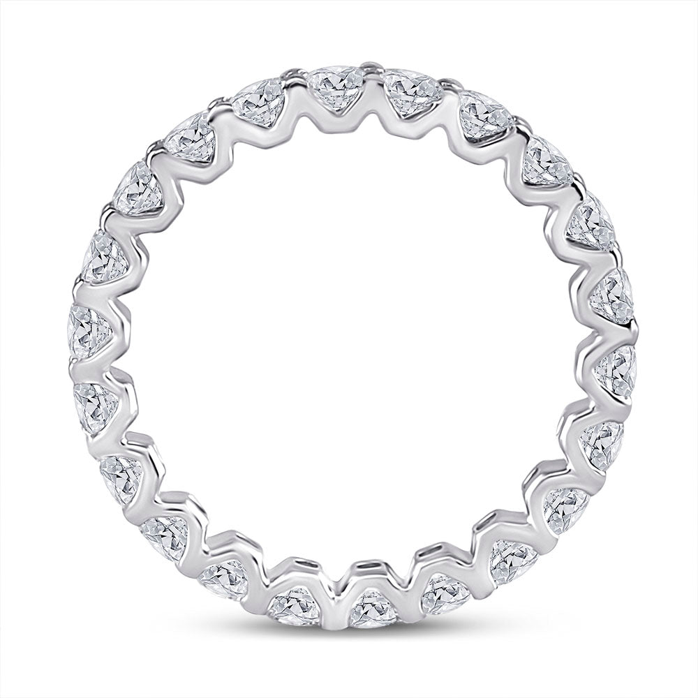 14K White Gold Womens Round Diamond Timeless Eternity Ring 2 Cttw, Womens Size: 5-10