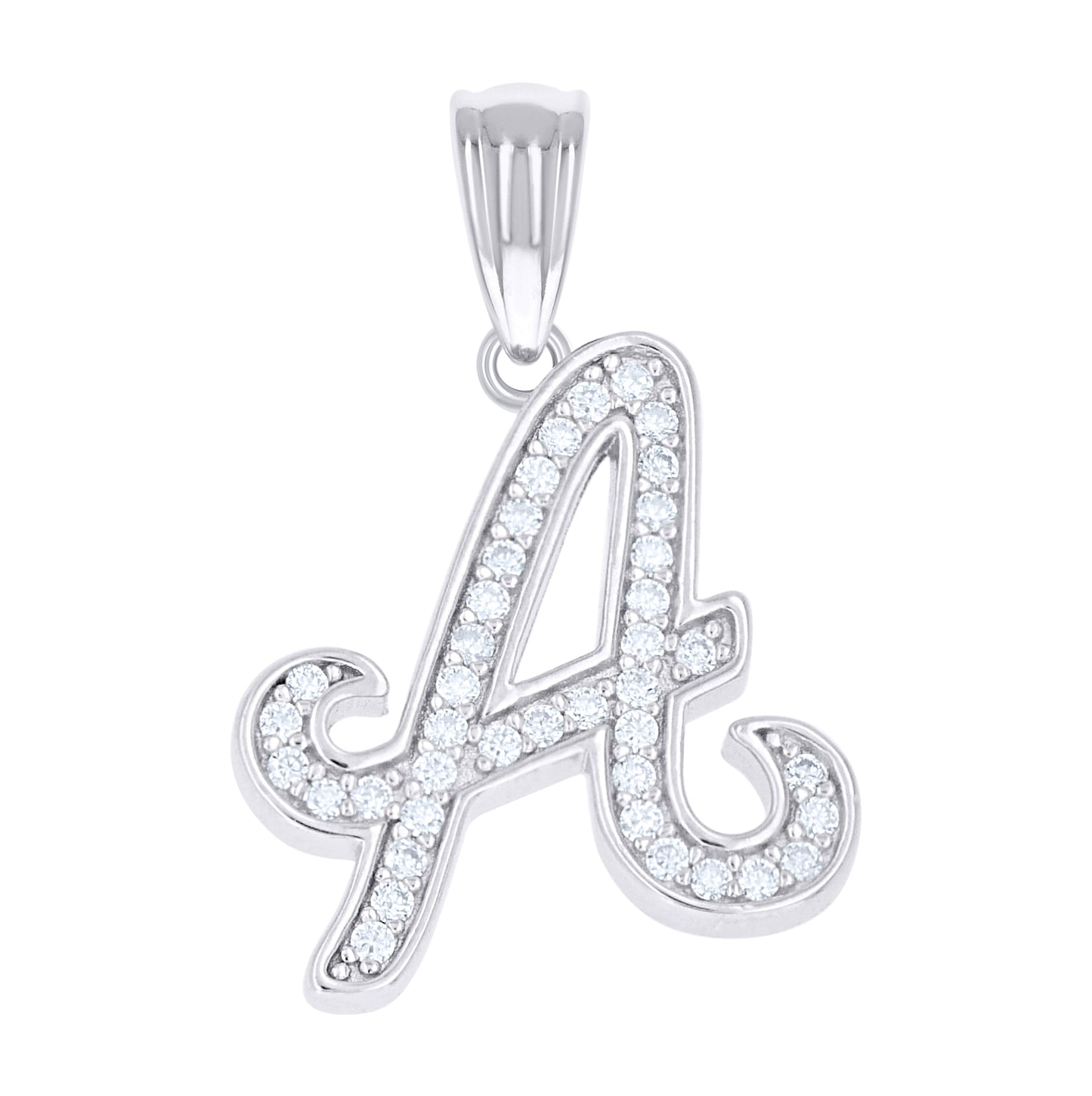 Sterling Silver Unisex Moissanite Initial Alphabet A Charm Pendant – Elegant Jewelry Gift for Birthday, Anniversary, Engagement, Wedding