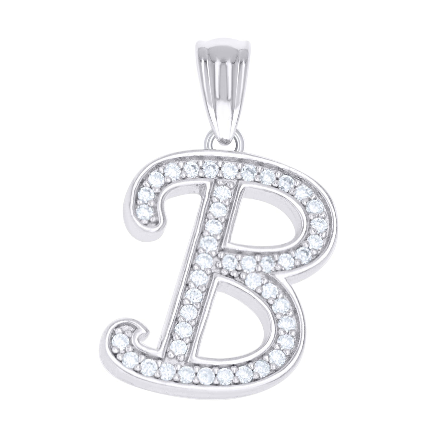 Sterling Silver Unisex Moissanite Initial Alphabet A Charm Pendant – Elegant Jewelry Gift for Birthday, Anniversary, Engagement, Wedding