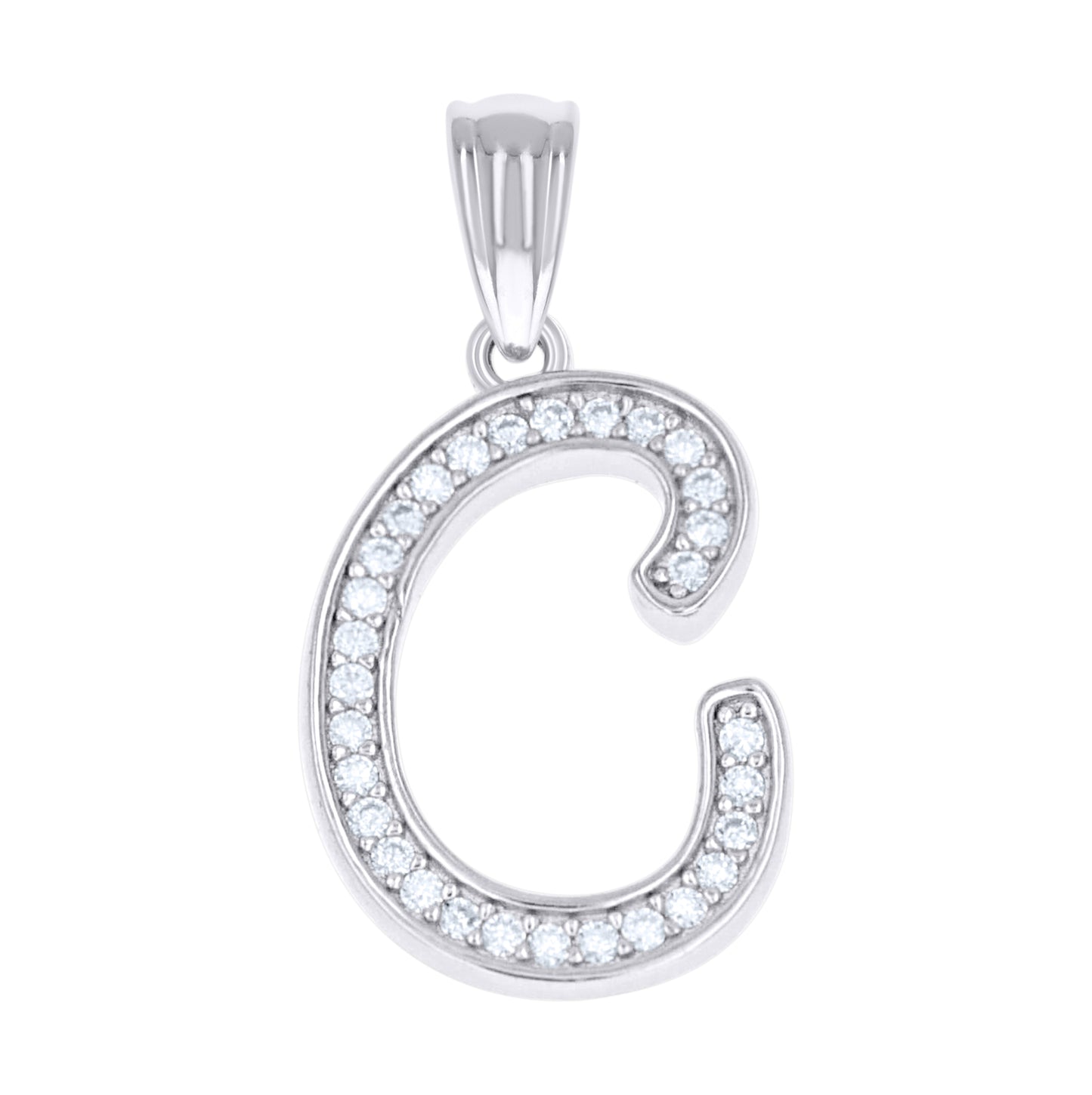 Sterling Silver Unisex Moissanite Initial Alphabet A Charm Pendant – Elegant Jewelry Gift for Birthday, Anniversary, Engagement, Wedding