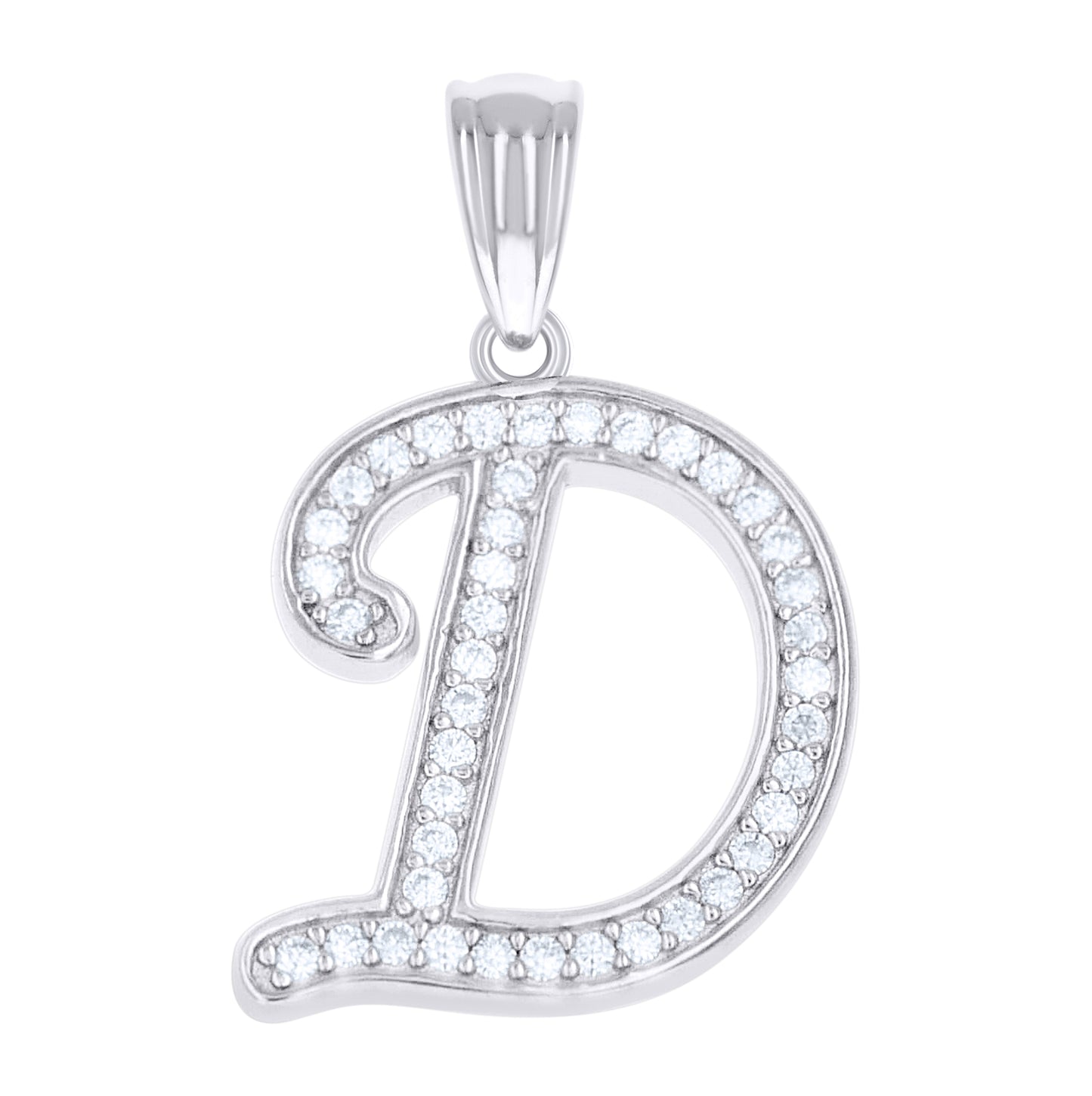 Sterling Silver Unisex Moissanite Initial Alphabet A Charm Pendant – Elegant Jewelry Gift for Birthday, Anniversary, Engagement, Wedding
