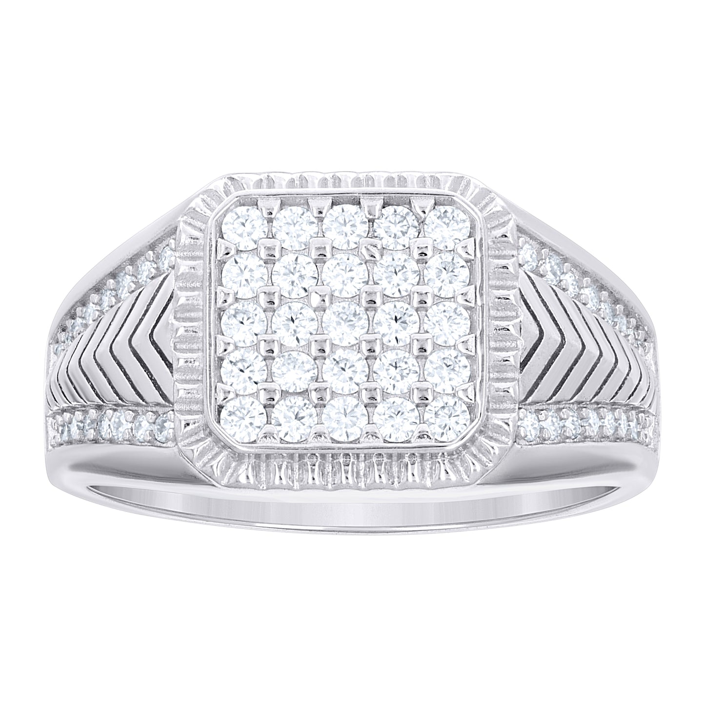 Sterling Silver Mens 0.8ct  Moissanite Octagon Head Fashion Ring Size 10– Elegant Jewelry Gift for Birthday, Anniversary, Engagement, Wedding