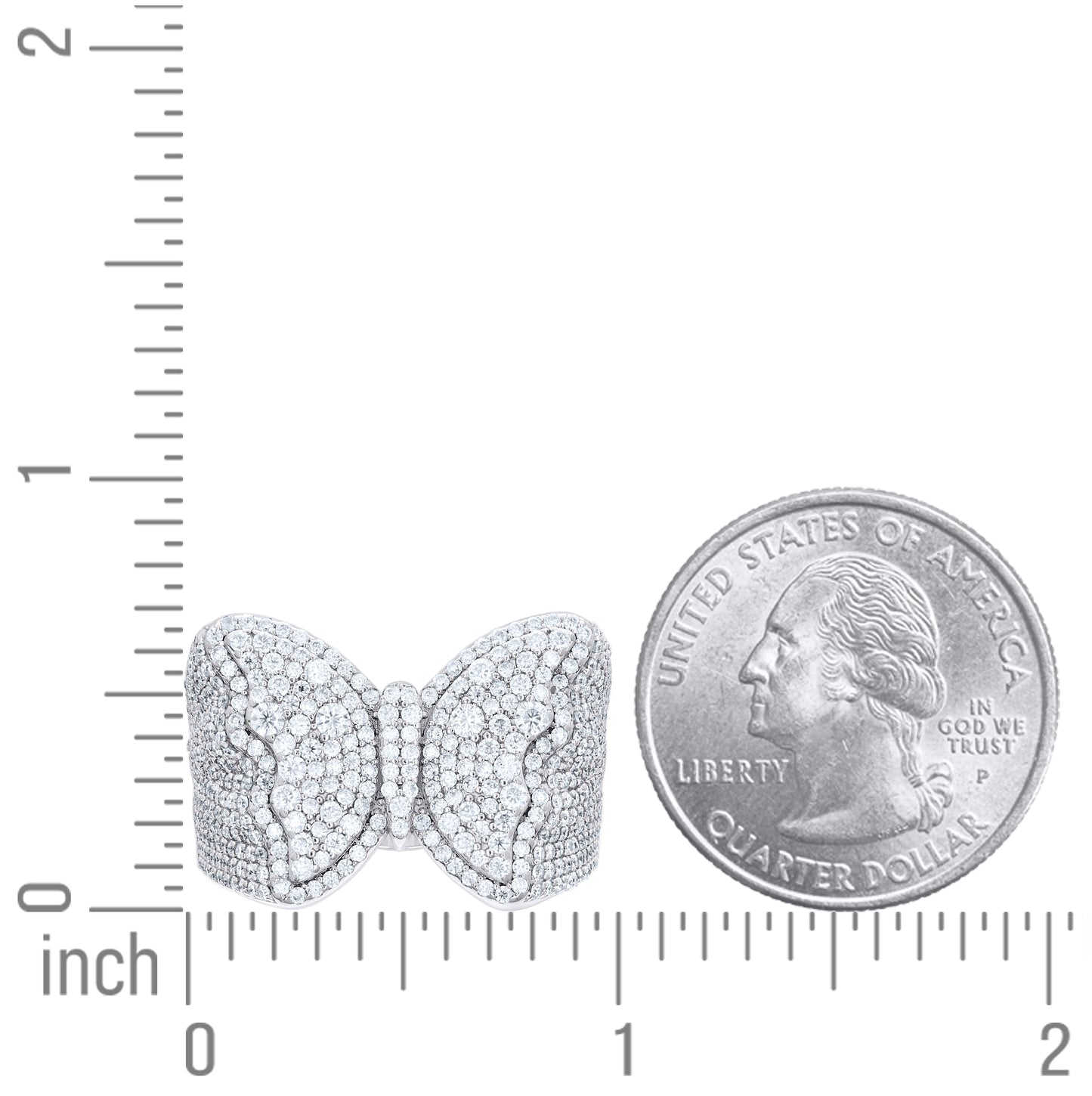 Sterling Silver Womens 2.47ct  Moissanite Butterfly Fashion Ring Size 10– Elegant Jewelry Gift for Birthday, Anniversary, Engagement, Wedding