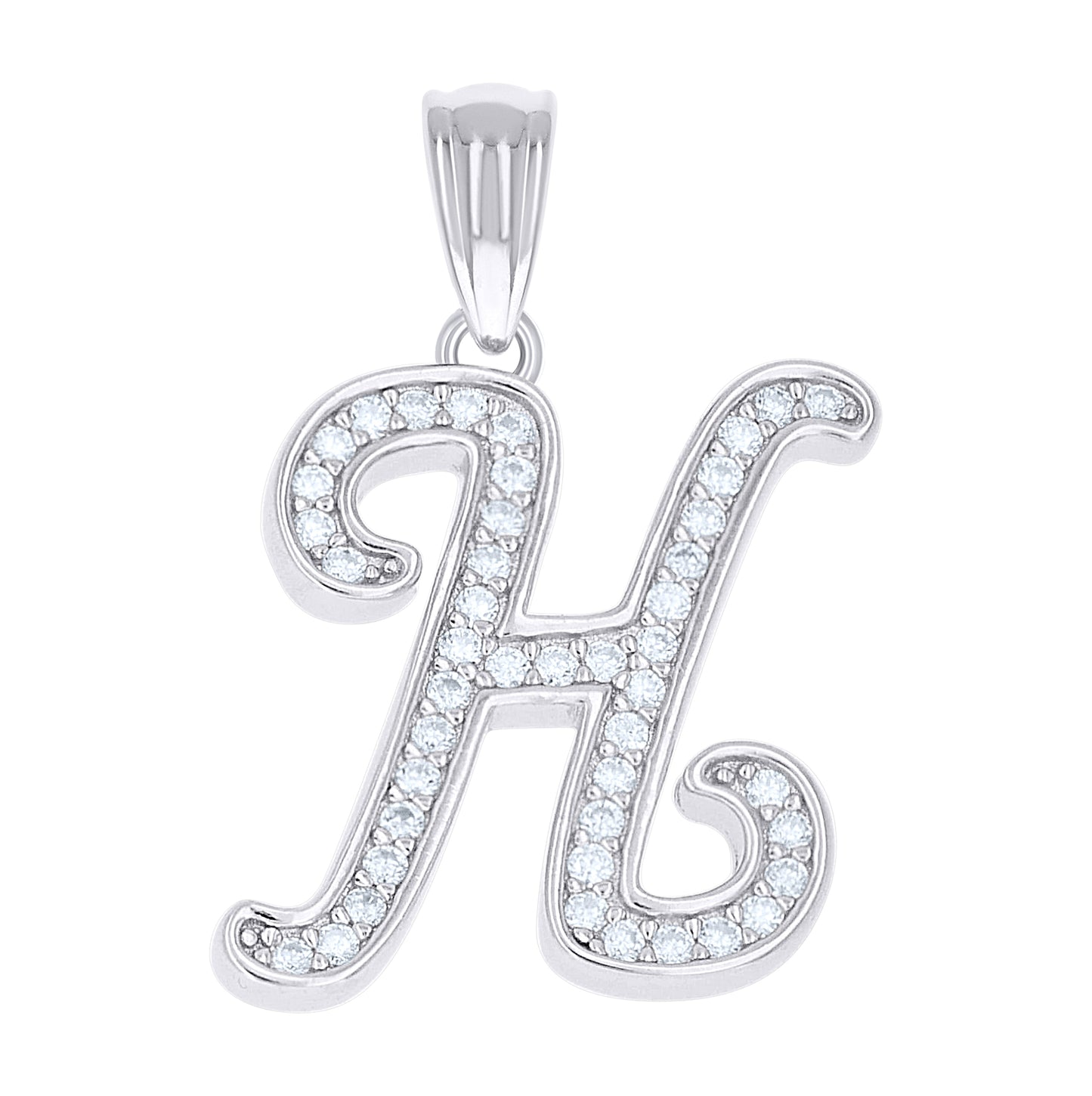 Sterling Silver Unisex Moissanite Initial Alphabet A Charm Pendant – Elegant Jewelry Gift for Birthday, Anniversary, Engagement, Wedding
