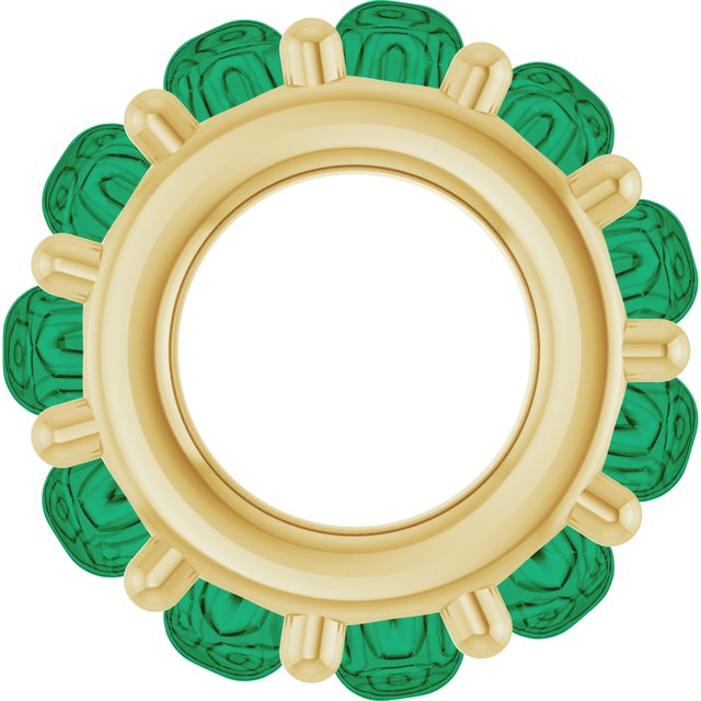 14K Yellow Gold Round 2 Mm Polished Lab-Grown Cabochon Spacer Charm/Pendant