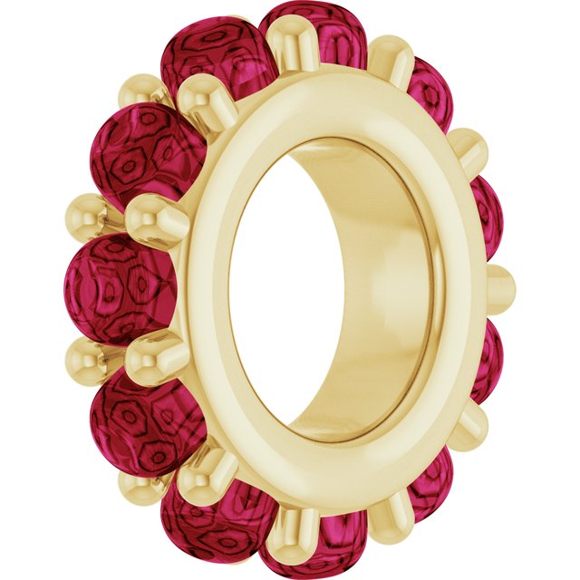 14K Yellow Gold Round 2 Mm Polished Lab-Grown Cabochon Spacer Charm/Pendant