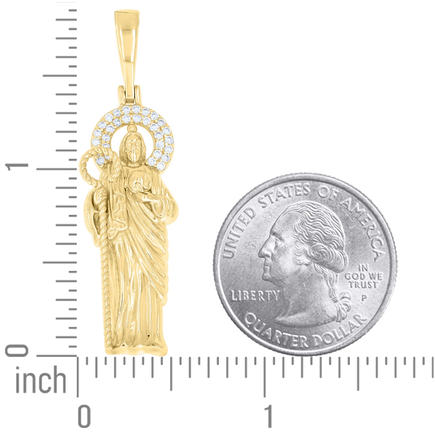 Sterling Silver Men Moissanite St. Jude Religious Charm Pendant – Elegant Jewelry Gift for Birthday, Anniversary, Engagement, Wedding