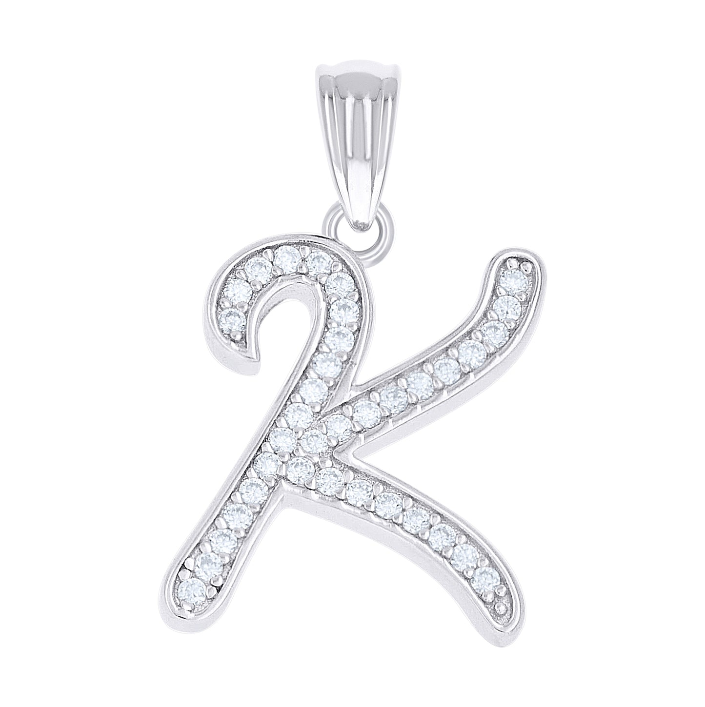 Sterling Silver Unisex Moissanite Initial Alphabet A Charm Pendant – Elegant Jewelry Gift for Birthday, Anniversary, Engagement, Wedding