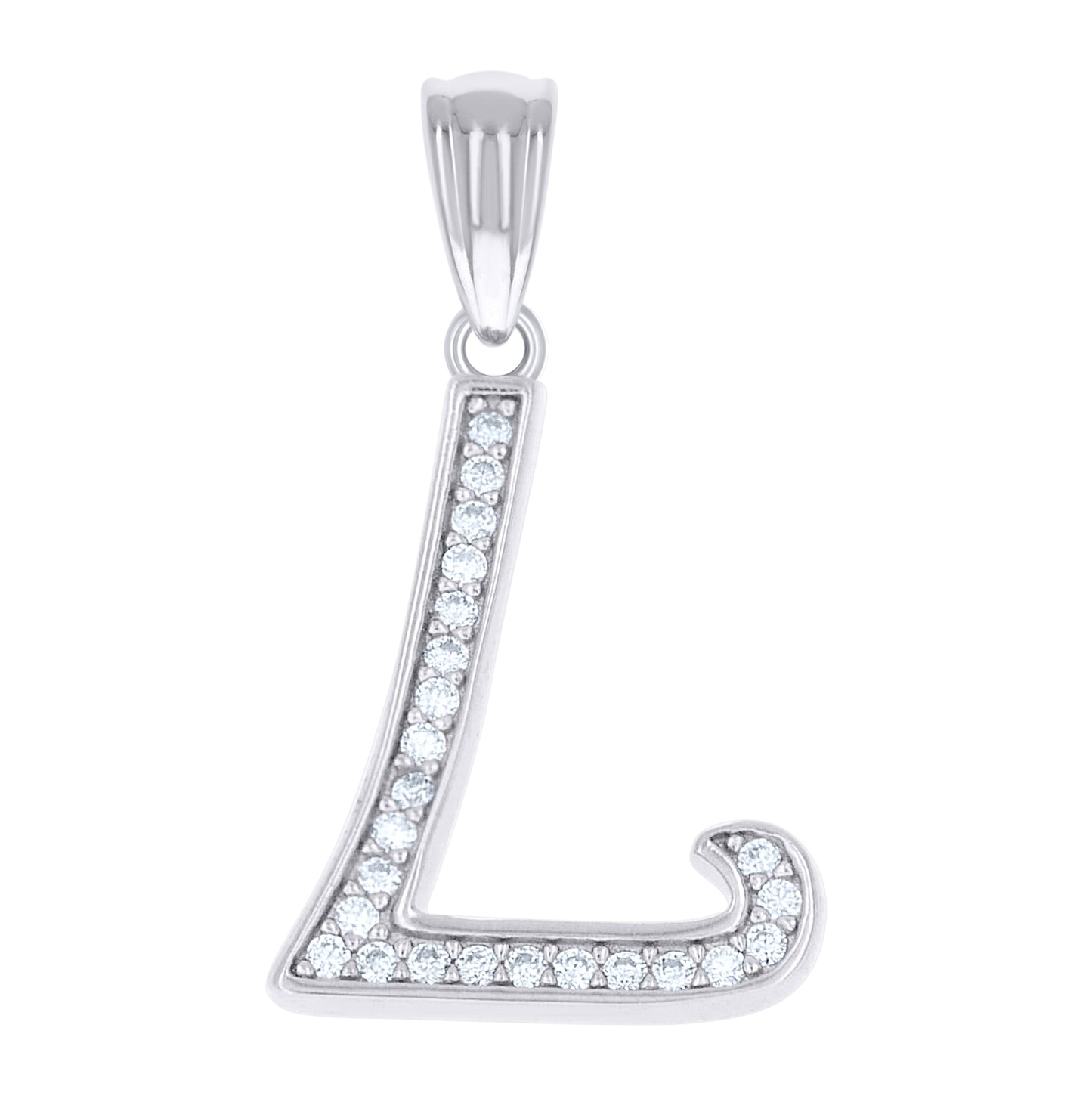 Sterling Silver Unisex Moissanite Initial Alphabet A Charm Pendant – Elegant Jewelry Gift for Birthday, Anniversary, Engagement, Wedding