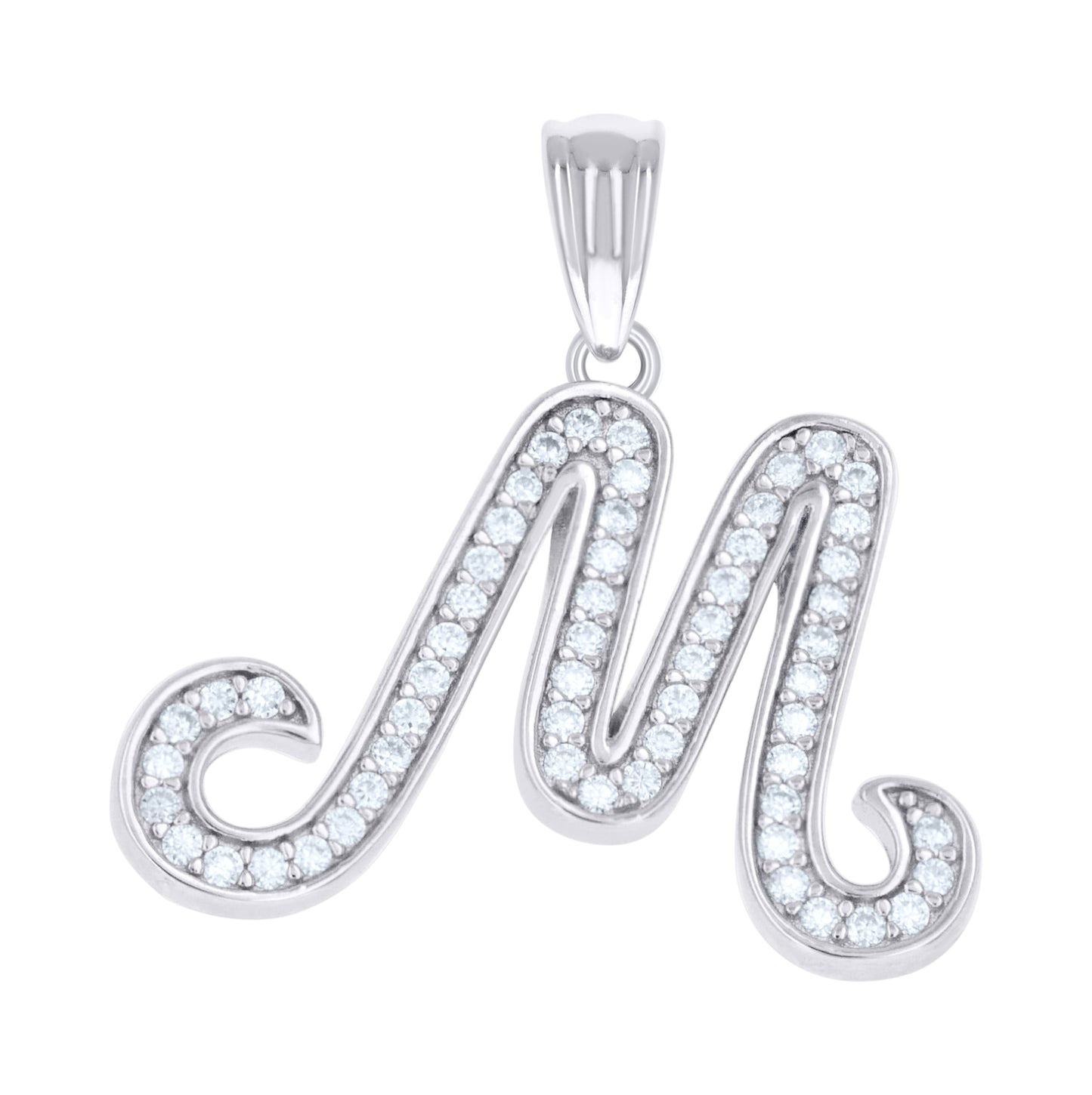 Sterling Silver Unisex Moissanite Initial Alphabet A Charm Pendant – Elegant Jewelry Gift for Birthday, Anniversary, Engagement, Wedding