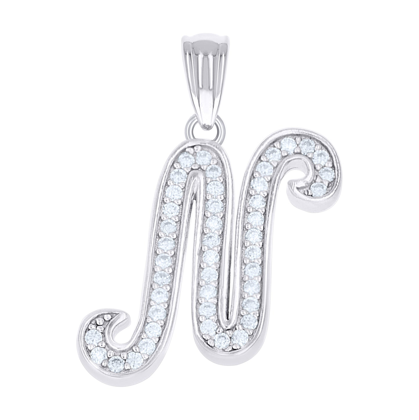 Sterling Silver Unisex Moissanite Initial Alphabet A Charm Pendant – Elegant Jewelry Gift for Birthday, Anniversary, Engagement, Wedding