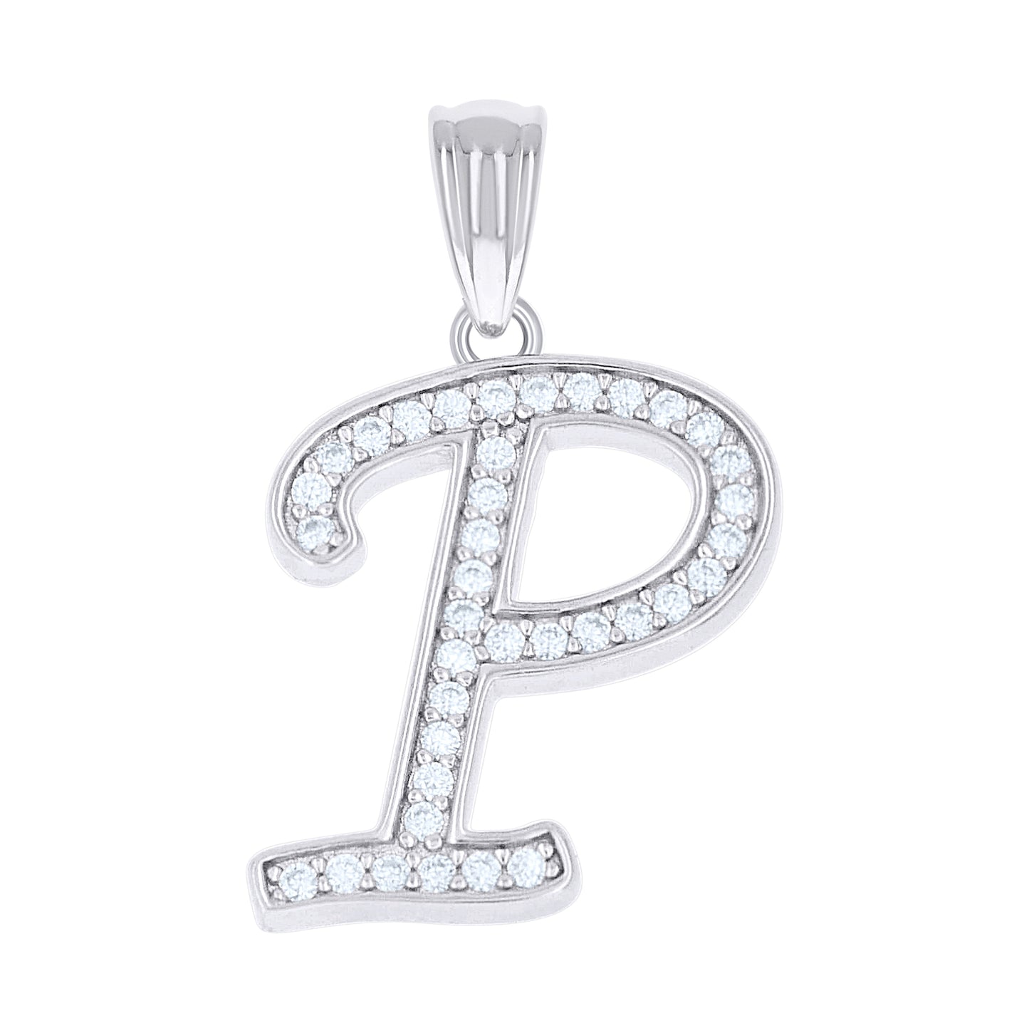 Sterling Silver Unisex Moissanite Initial Alphabet A Charm Pendant – Elegant Jewelry Gift for Birthday, Anniversary, Engagement, Wedding