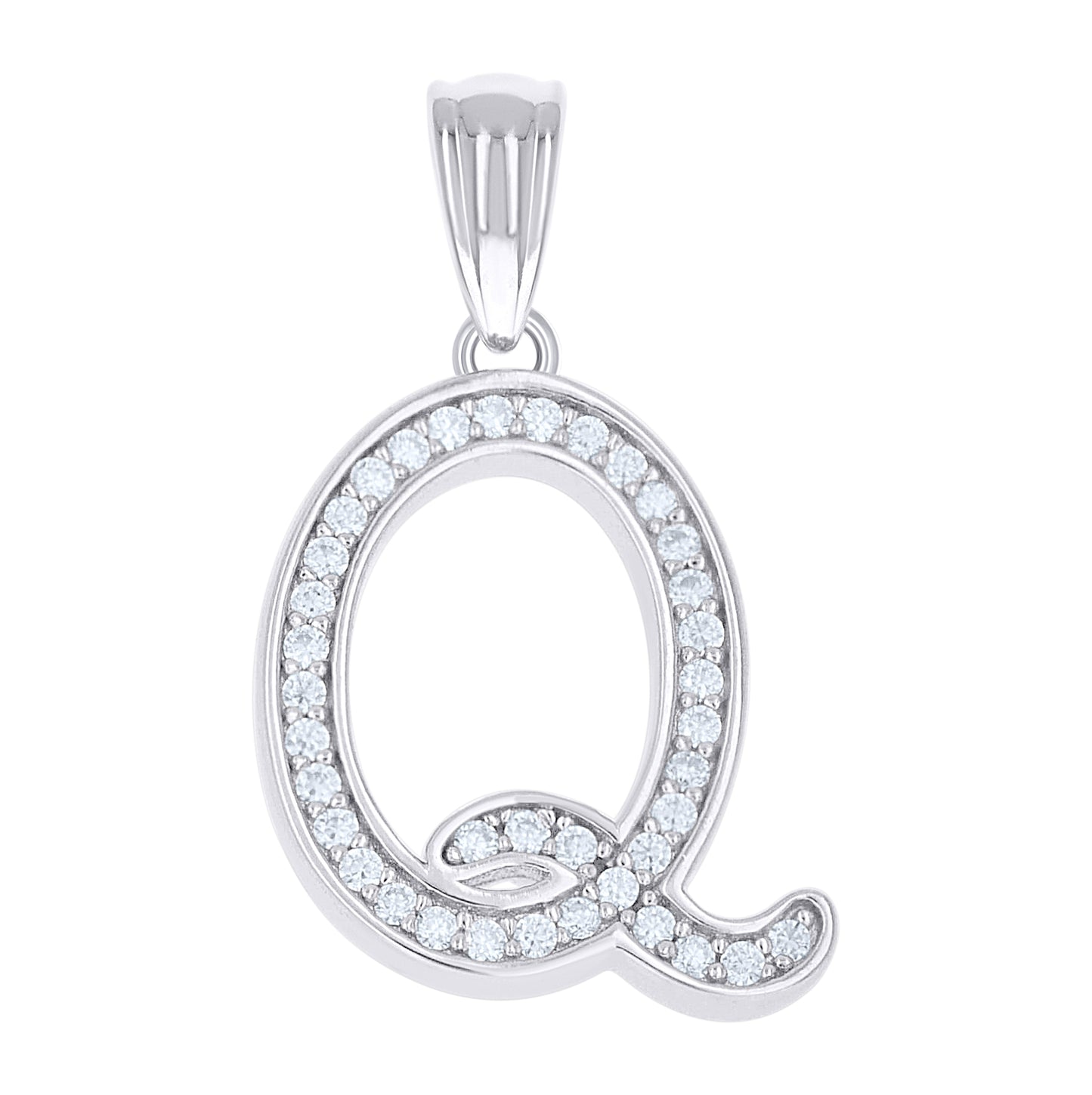 Sterling Silver Unisex Moissanite Initial Alphabet A Charm Pendant – Elegant Jewelry Gift for Birthday, Anniversary, Engagement, Wedding