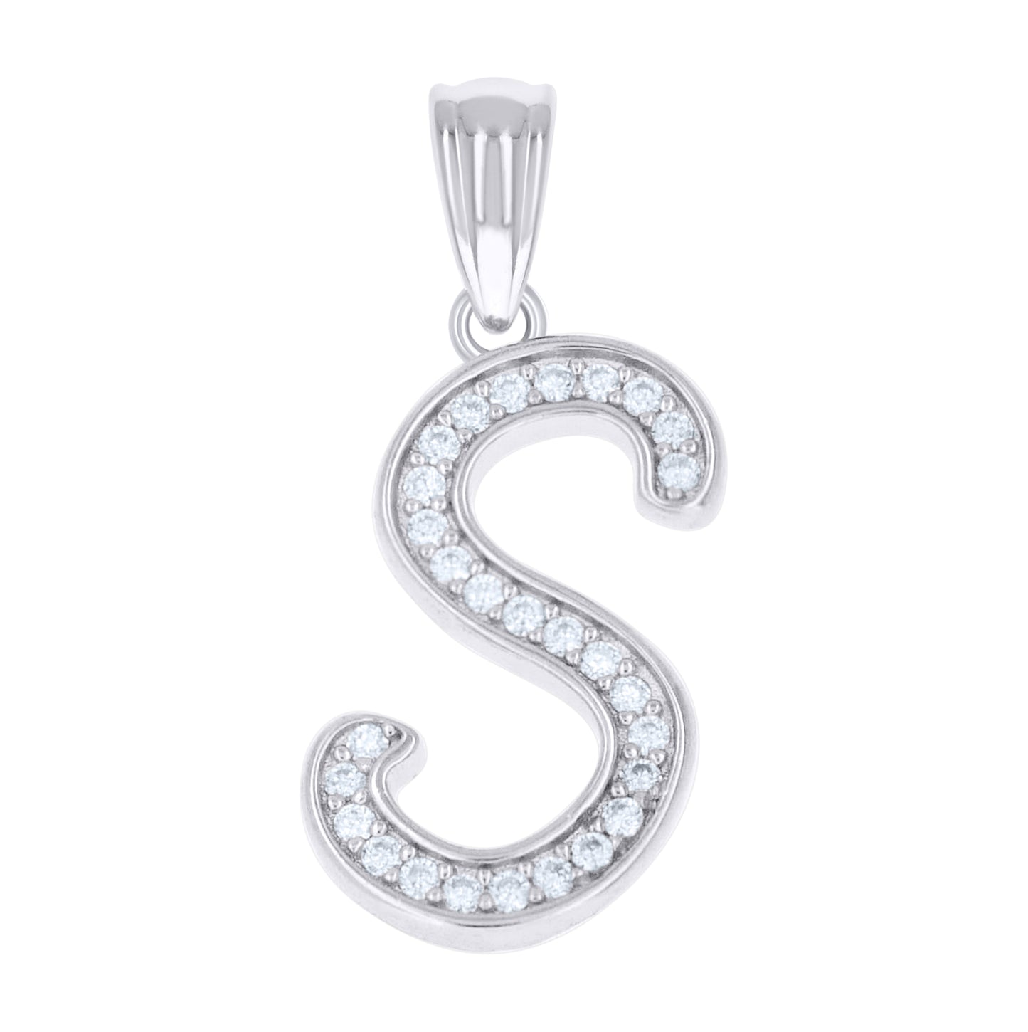Sterling Silver Unisex Moissanite Initial Alphabet A Charm Pendant – Elegant Jewelry Gift for Birthday, Anniversary, Engagement, Wedding