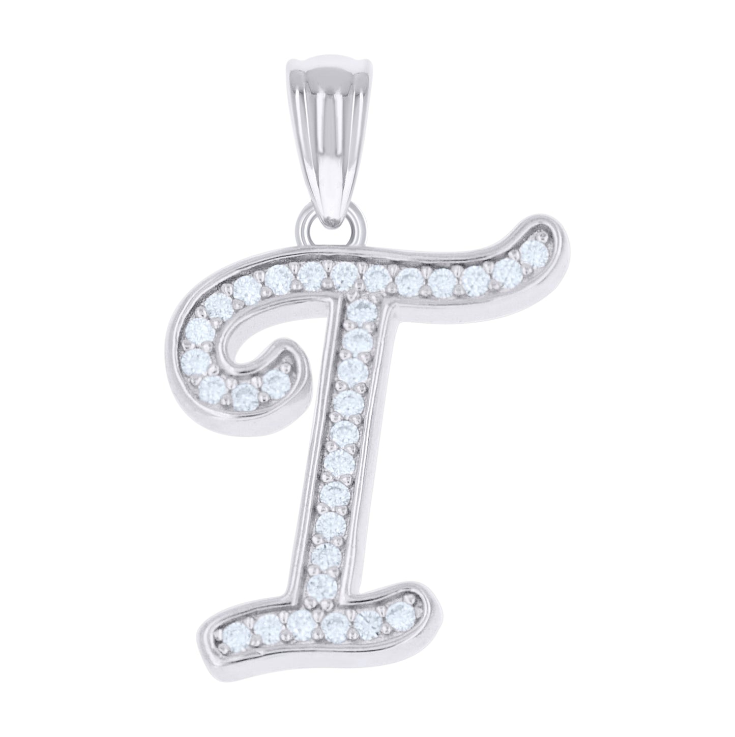 Sterling Silver Unisex Moissanite Initial Alphabet A Charm Pendant – Elegant Jewelry Gift for Birthday, Anniversary, Engagement, Wedding