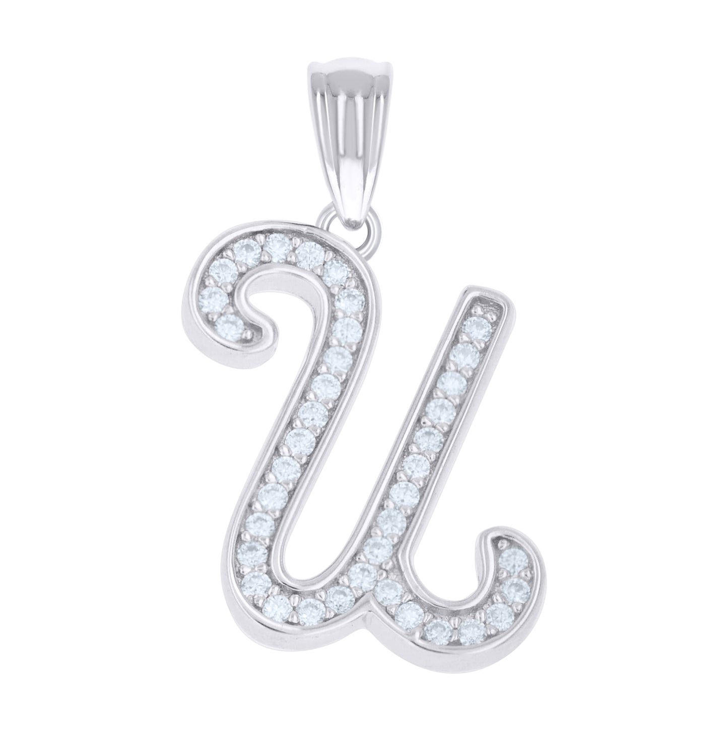 Sterling Silver Unisex Moissanite Initial Alphabet A Charm Pendant – Elegant Jewelry Gift for Birthday, Anniversary, Engagement, Wedding