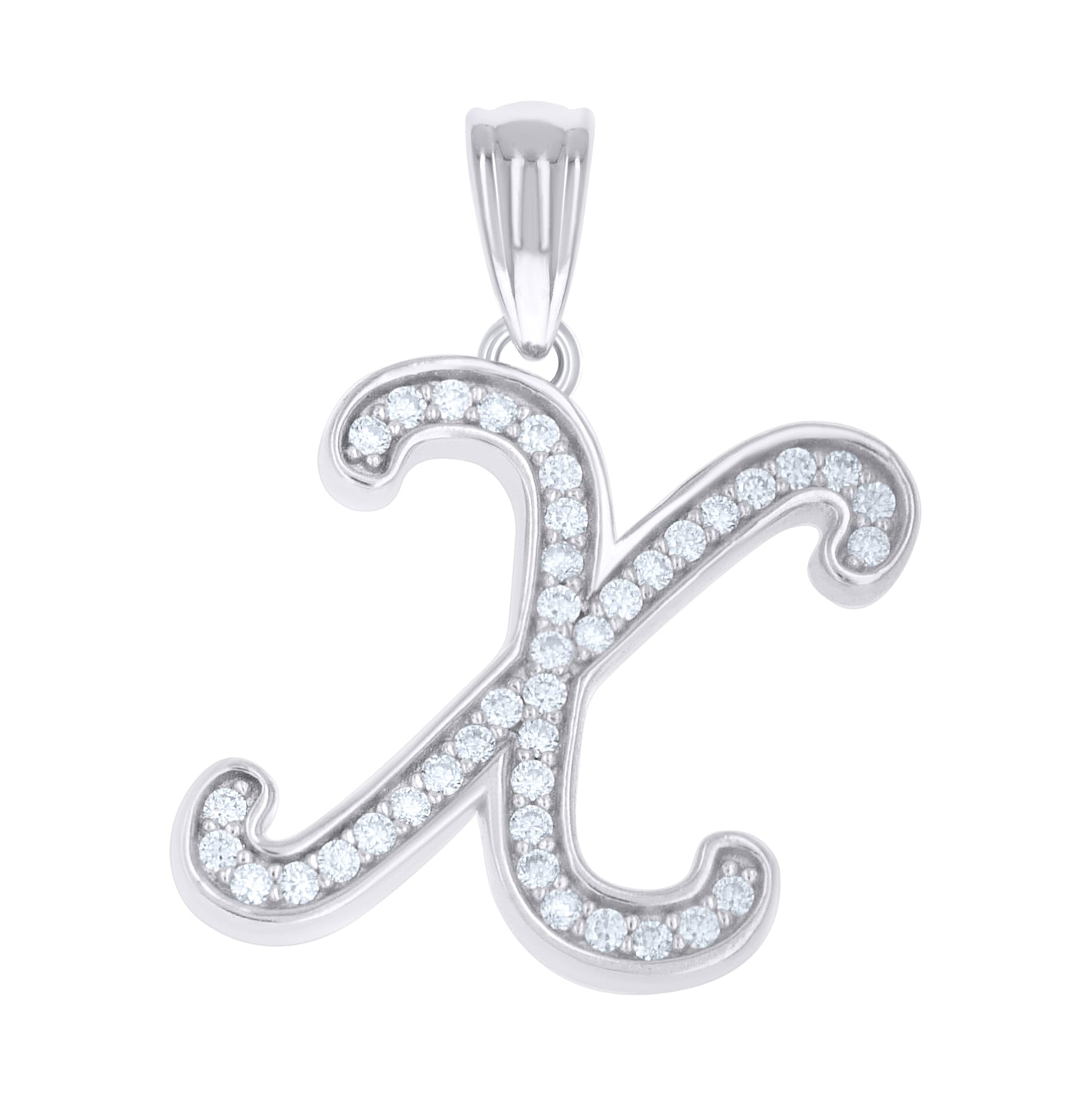 Sterling Silver Unisex Moissanite Initial Alphabet A Charm Pendant – Elegant Jewelry Gift for Birthday, Anniversary, Engagement, Wedding