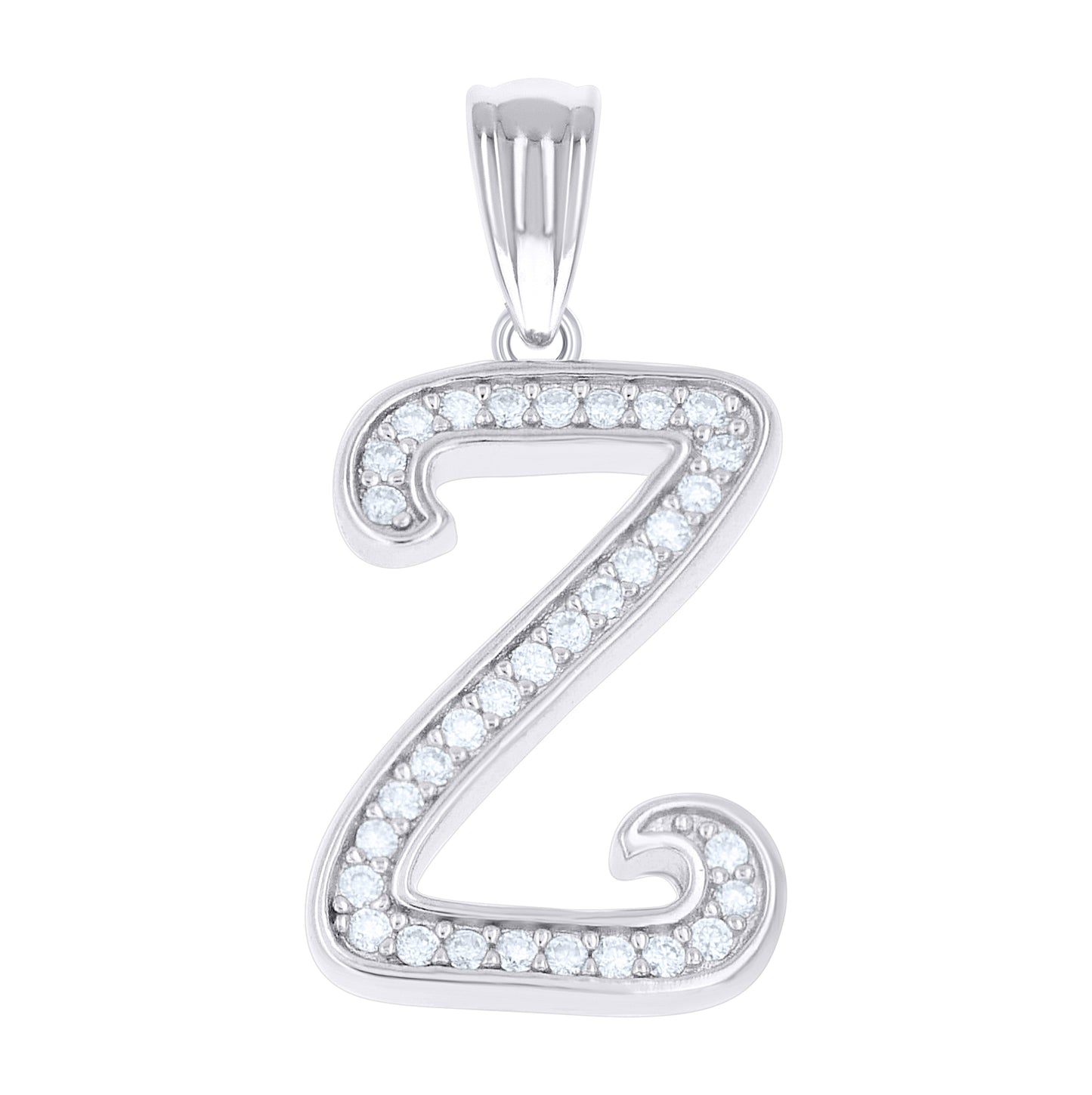 Sterling Silver Unisex Moissanite Initial Alphabet A Charm Pendant – Elegant Jewelry Gift for Birthday, Anniversary, Engagement, Wedding
