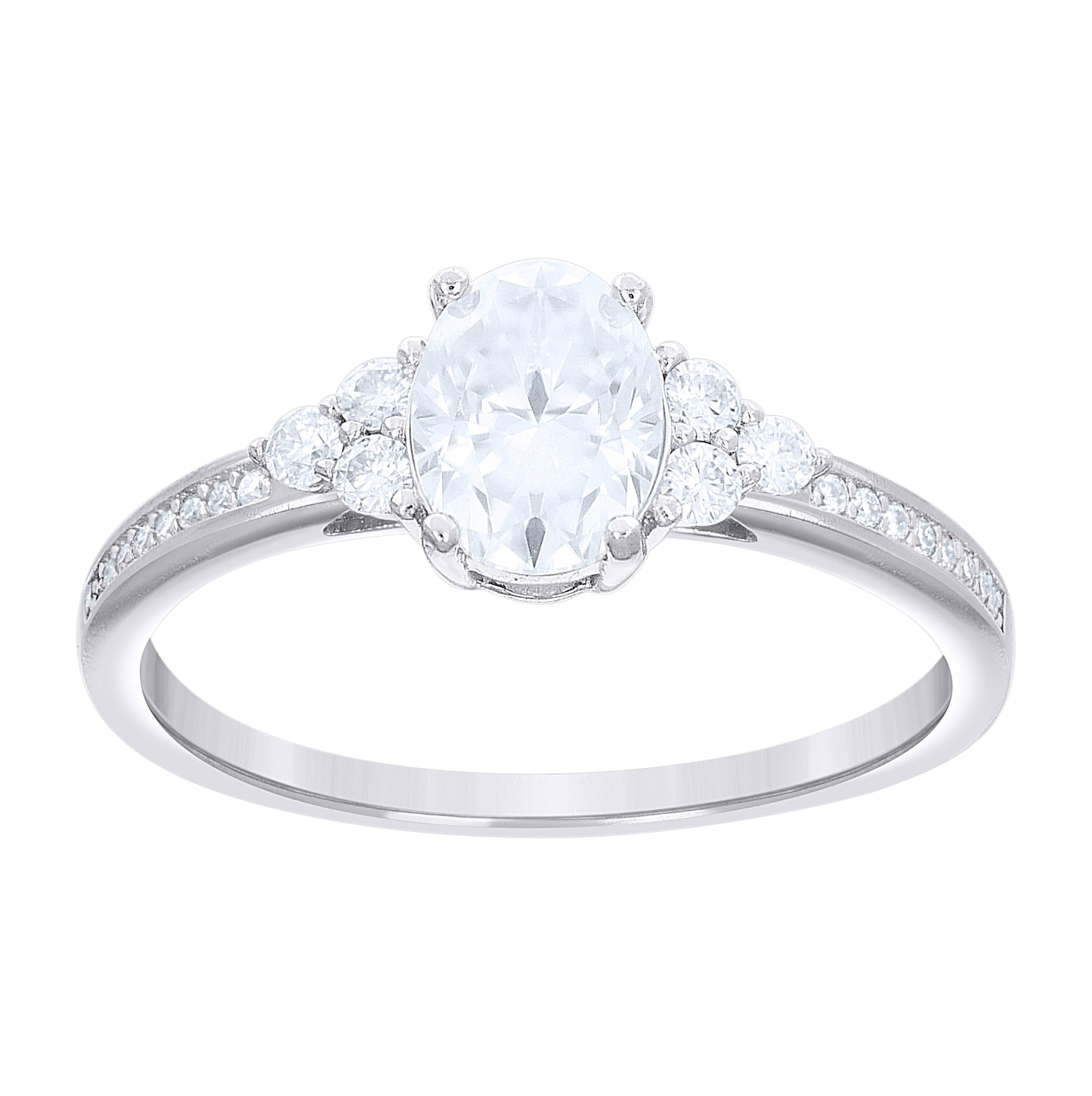 Sterling Silver Womens Oval Round 1.79ct  Moissanite Engagement Ring Size 10– Elegant Jewelry Gift for Birthday, Anniversary, Engagement, Wedding