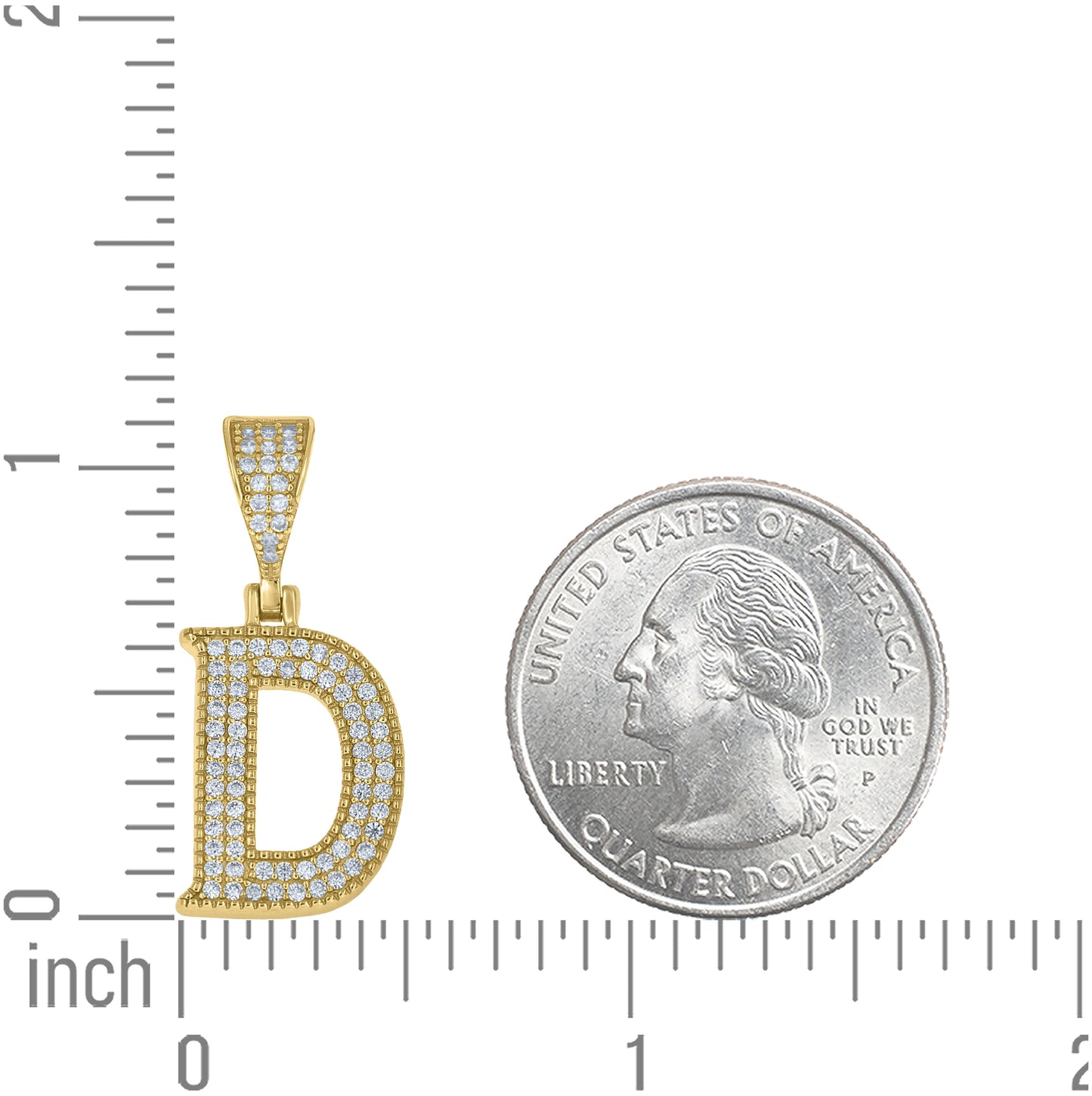 Sterling Silver Yellow-tone Unisex Cubic-Zirconia Initial Alphabet A Charm Pendant – Elegant Jewelry Gift for Birthday, Anniversary, Engagement, Wedding