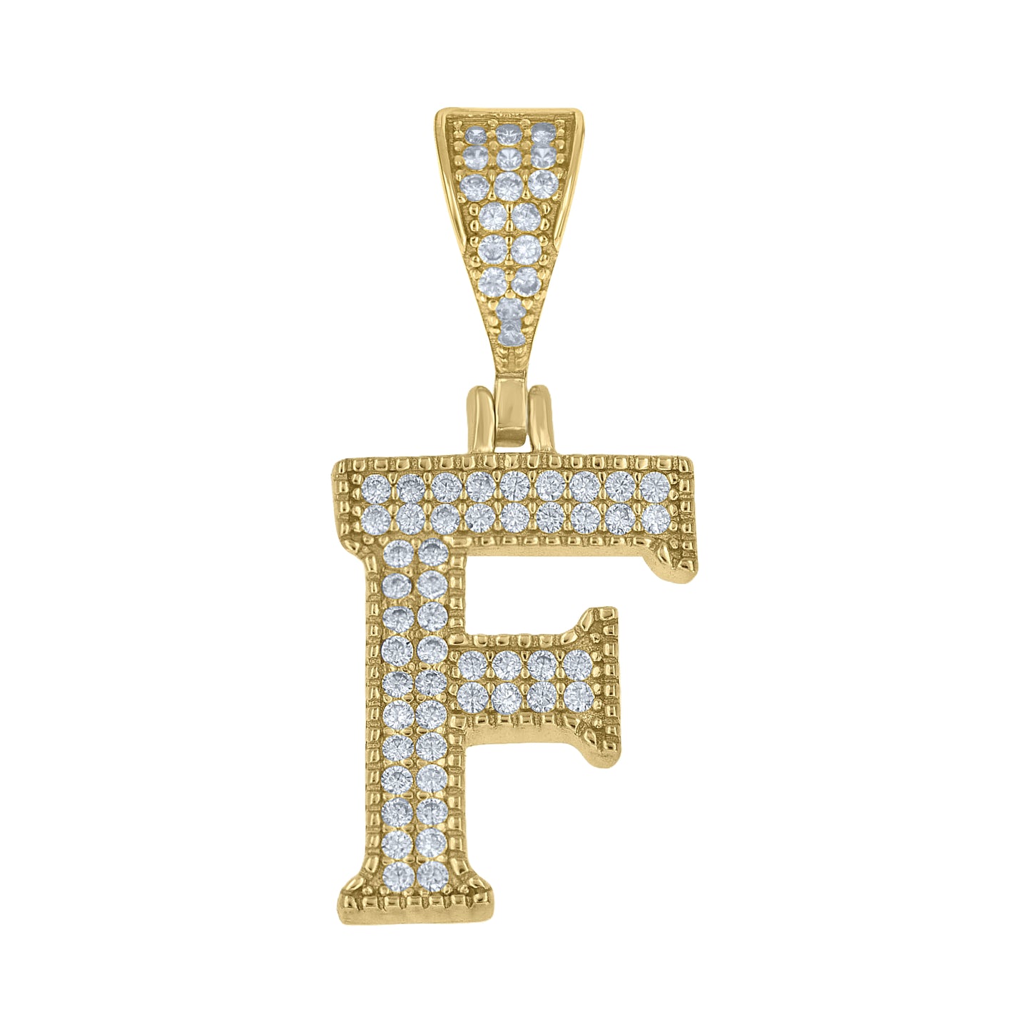 Sterling Silver Yellow-tone Unisex Cubic-Zirconia Initial Alphabet A Charm Pendant – Elegant Jewelry Gift for Birthday, Anniversary, Engagement, Wedding