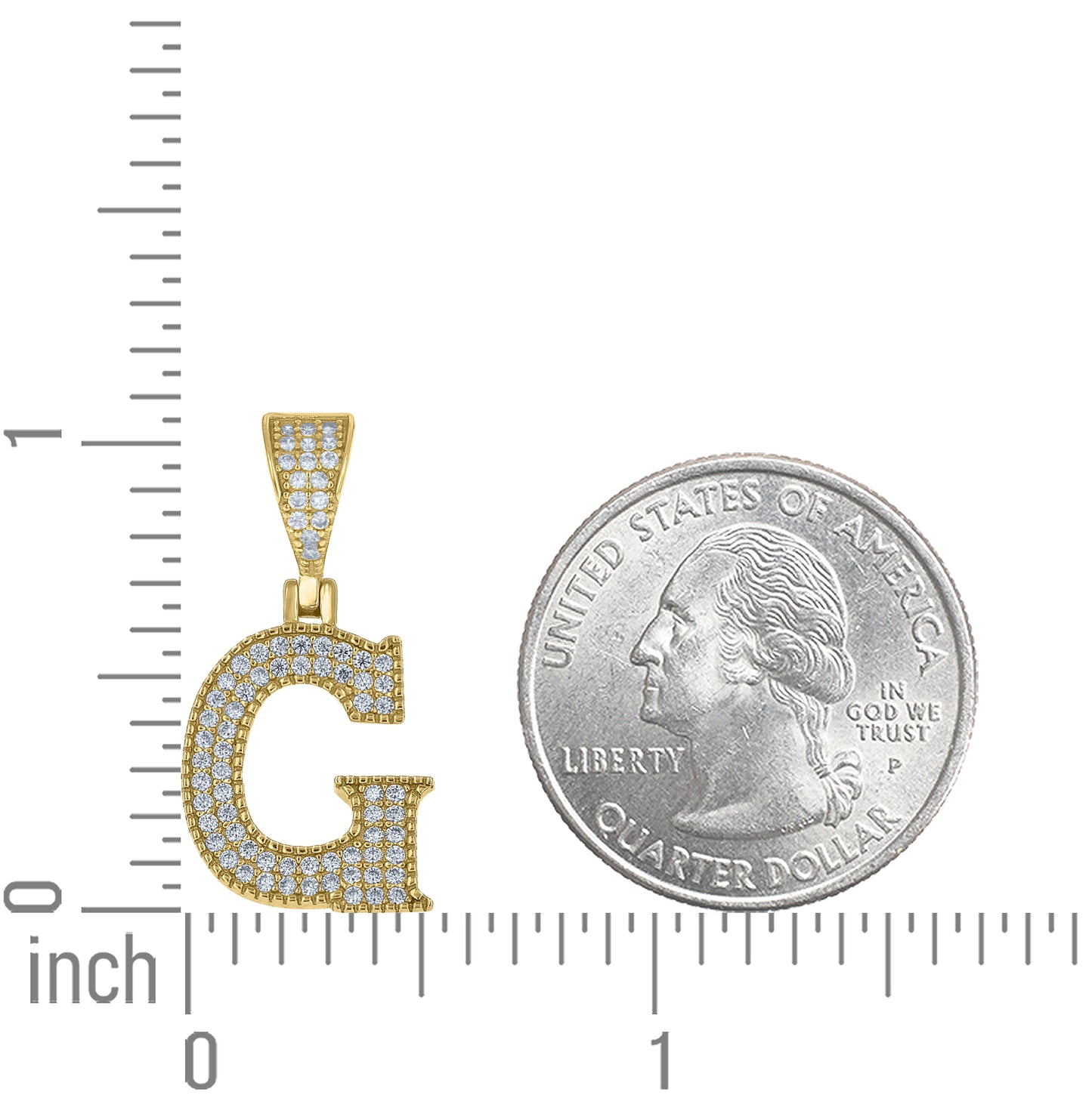 Sterling Silver Yellow-tone Unisex Cubic-Zirconia Initial Alphabet A Charm Pendant – Elegant Jewelry Gift for Birthday, Anniversary, Engagement, Wedding