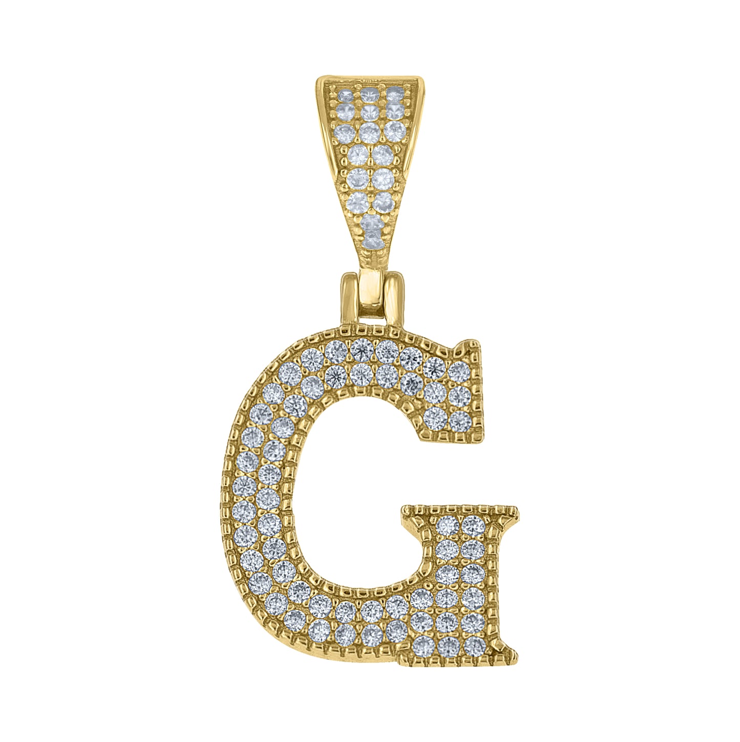 Sterling Silver Yellow-tone Unisex Cubic-Zirconia Initial Alphabet A Charm Pendant – Elegant Jewelry Gift for Birthday, Anniversary, Engagement, Wedding