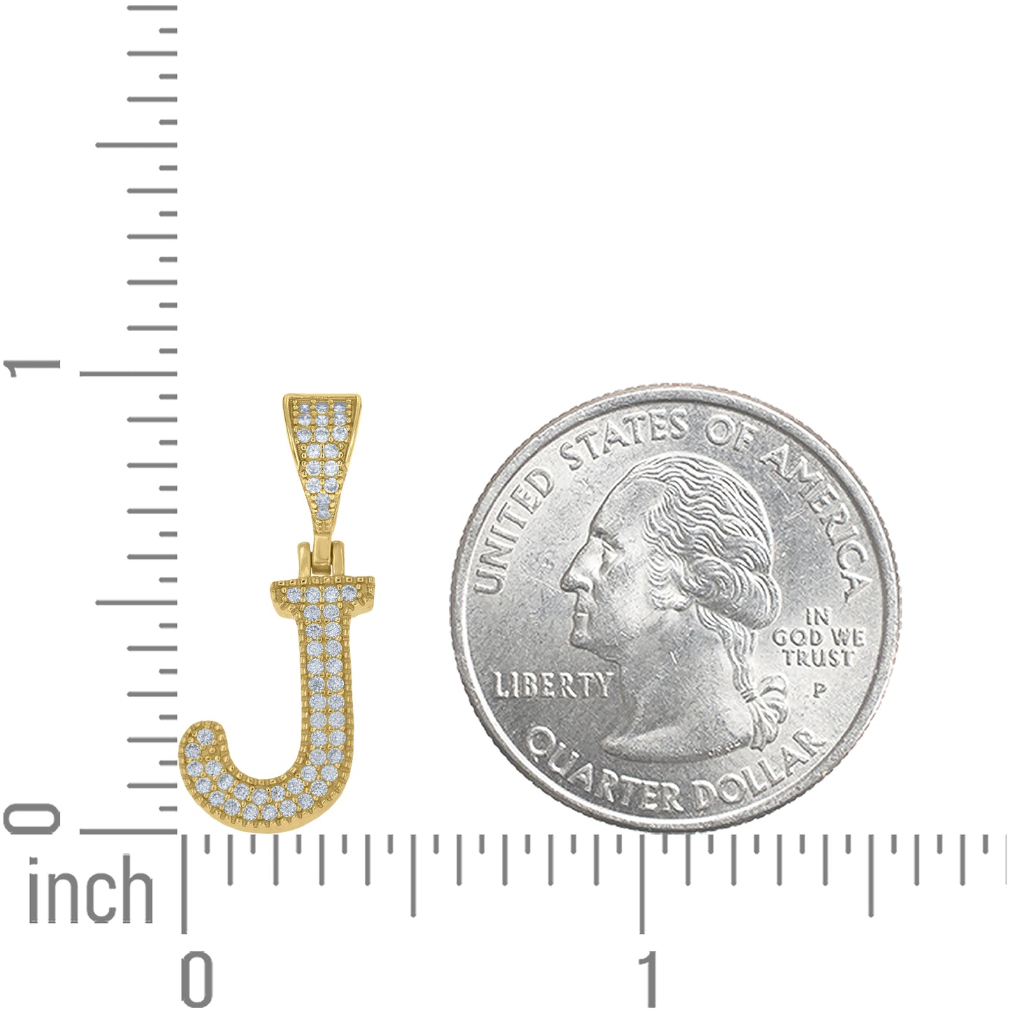Sterling Silver Yellow-tone Unisex Cubic-Zirconia Initial Alphabet A Charm Pendant – Elegant Jewelry Gift for Birthday, Anniversary, Engagement, Wedding