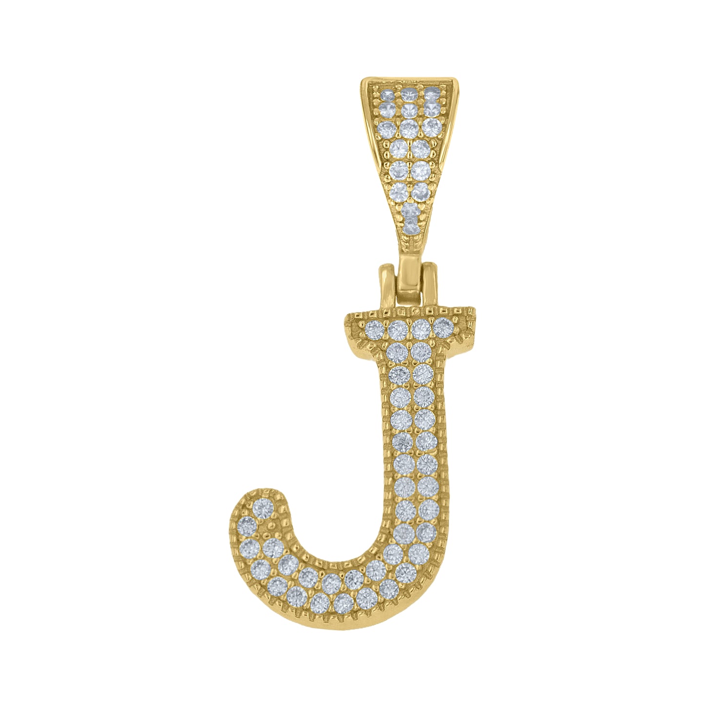 Sterling Silver Yellow-tone Unisex Cubic-Zirconia Initial Alphabet A Charm Pendant – Elegant Jewelry Gift for Birthday, Anniversary, Engagement, Wedding
