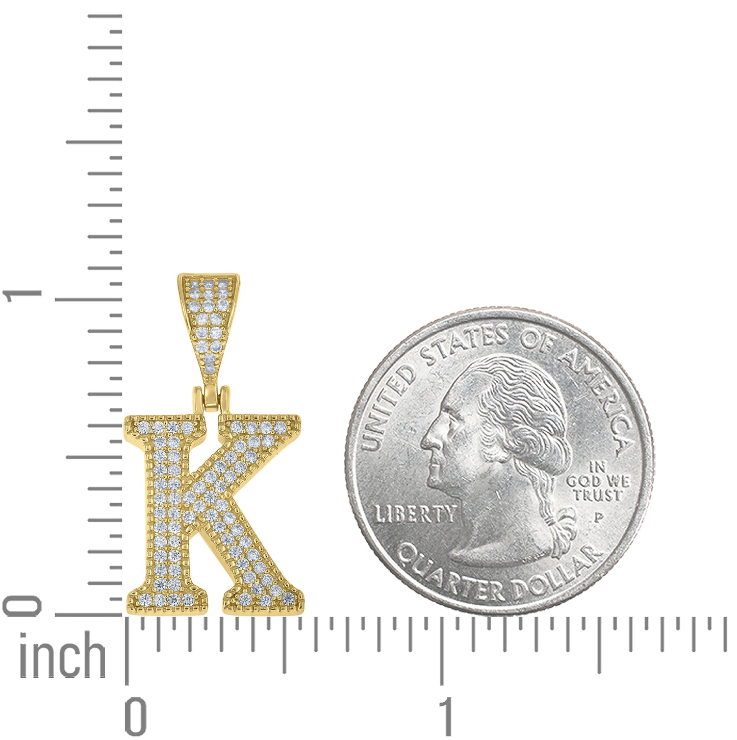 Sterling Silver Yellow-tone Unisex Cubic-Zirconia Initial Alphabet A Charm Pendant – Elegant Jewelry Gift for Birthday, Anniversary, Engagement, Wedding