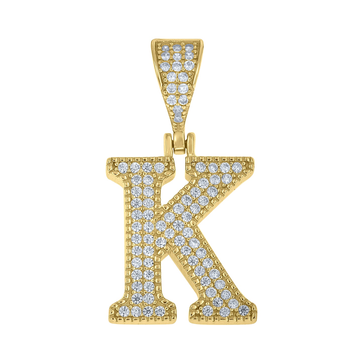 Sterling Silver Yellow-tone Unisex Cubic-Zirconia Initial Alphabet A Charm Pendant – Elegant Jewelry Gift for Birthday, Anniversary, Engagement, Wedding