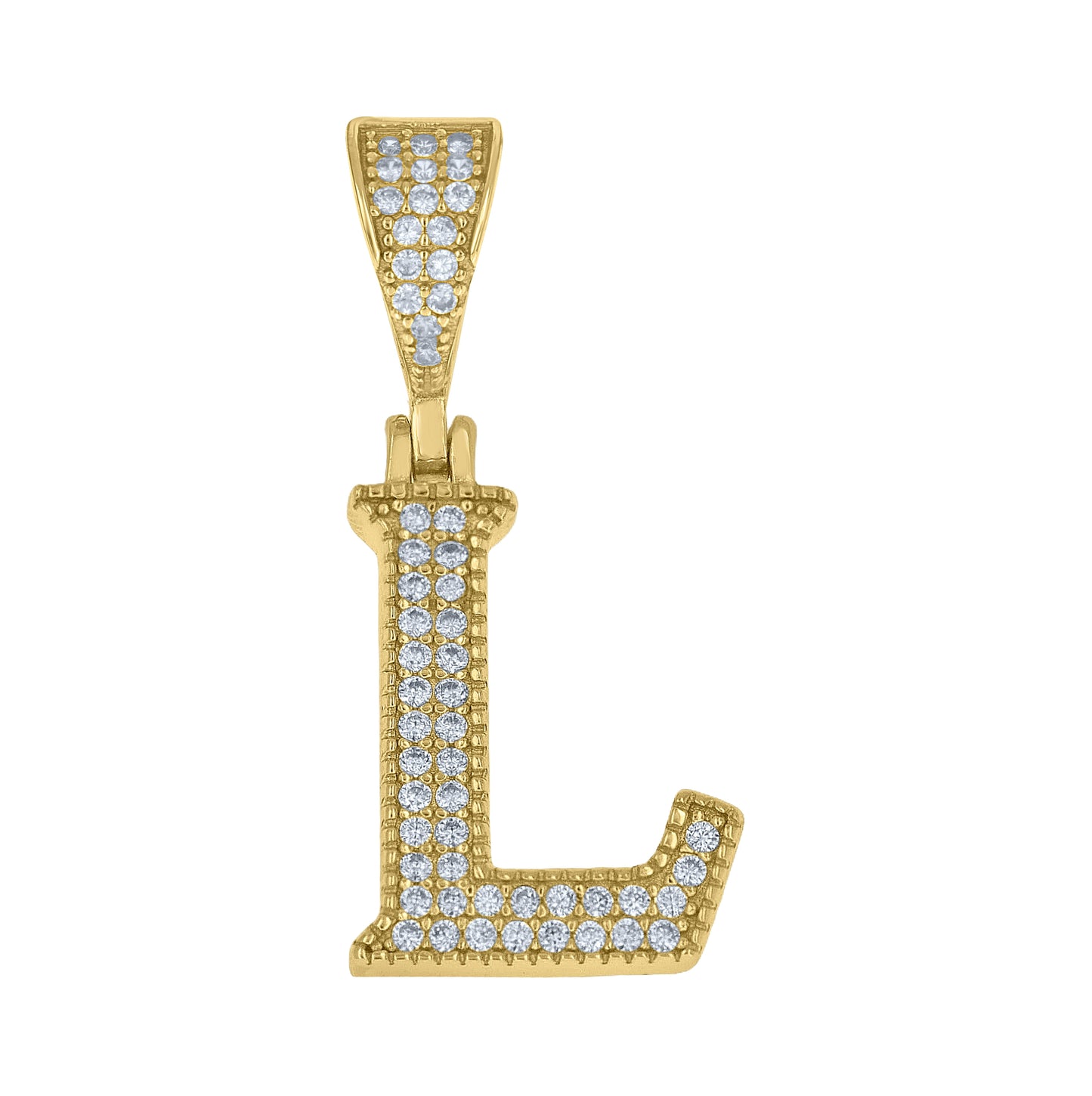 Sterling Silver Yellow-tone Unisex Cubic-Zirconia Initial Alphabet A Charm Pendant – Elegant Jewelry Gift for Birthday, Anniversary, Engagement, Wedding