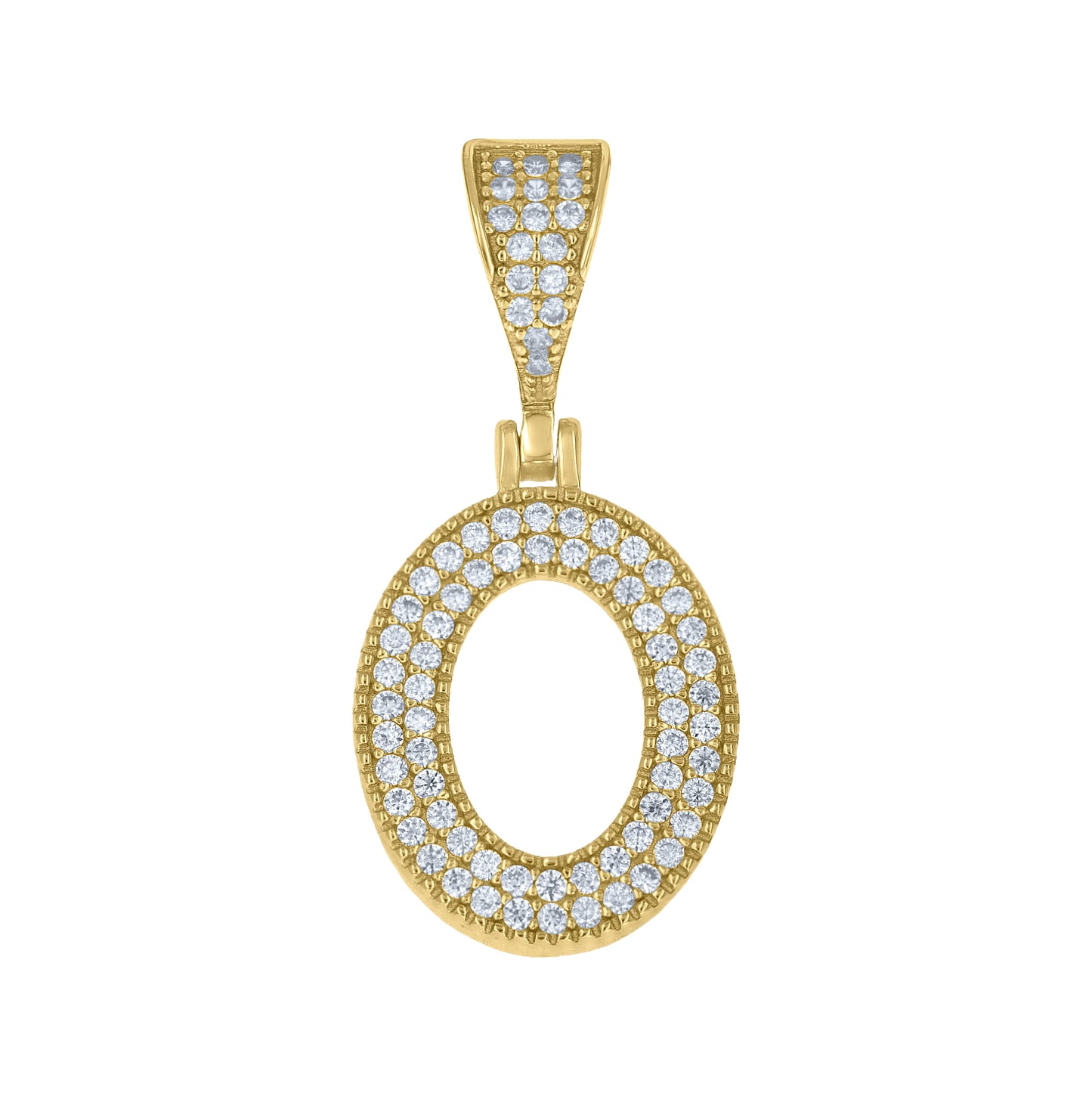 Sterling Silver Yellow-tone Unisex Cubic-Zirconia Initial Alphabet A Charm Pendant – Elegant Jewelry Gift for Birthday, Anniversary, Engagement, Wedding