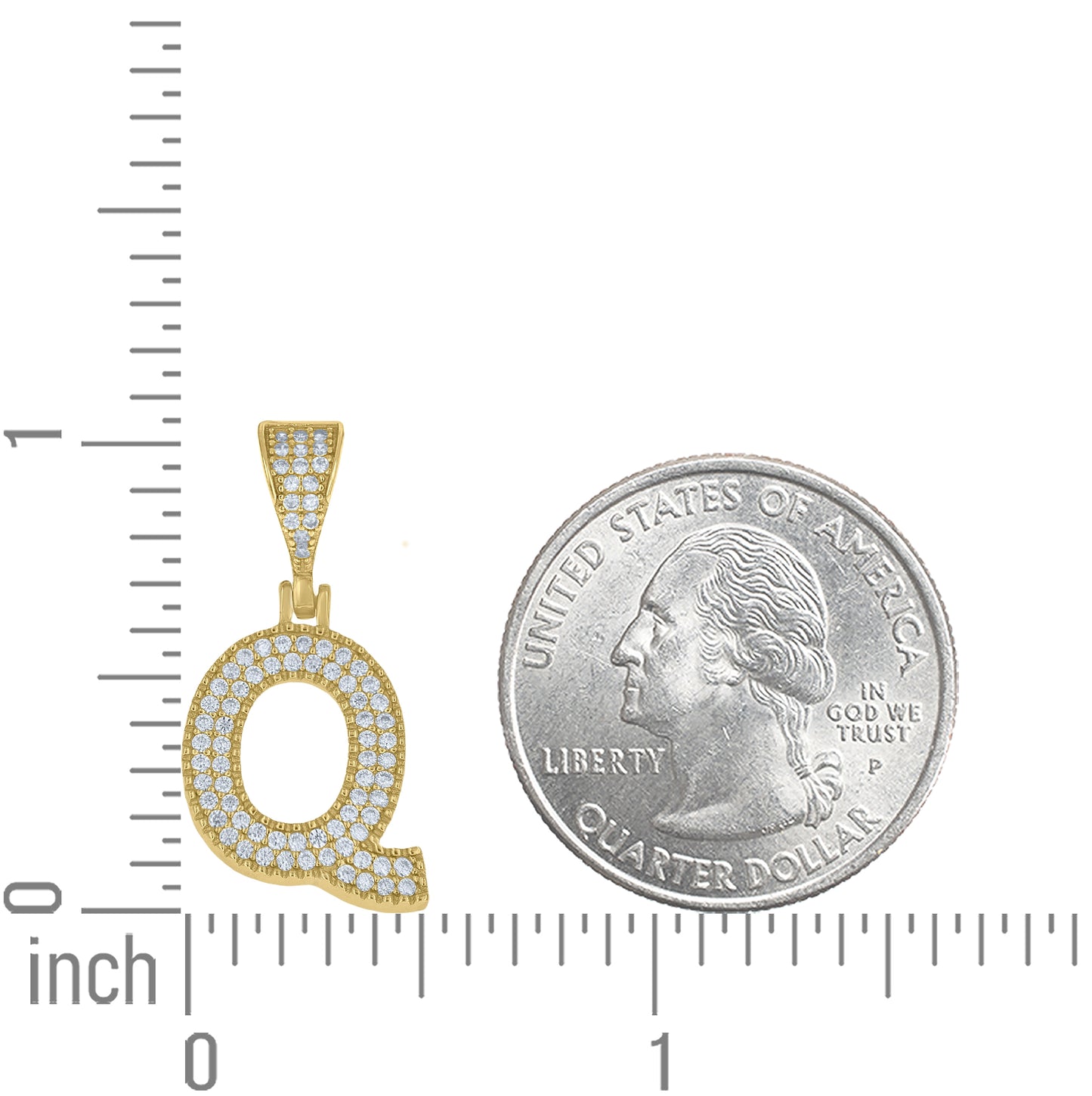 Sterling Silver Yellow-tone Unisex Cubic-Zirconia Initial Alphabet A Charm Pendant – Elegant Jewelry Gift for Birthday, Anniversary, Engagement, Wedding