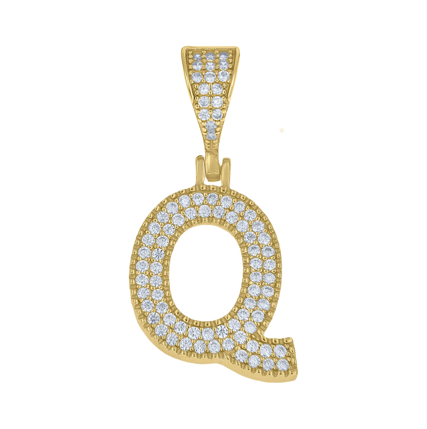 Sterling Silver Yellow-tone Unisex Cubic-Zirconia Initial Alphabet A Charm Pendant – Elegant Jewelry Gift for Birthday, Anniversary, Engagement, Wedding