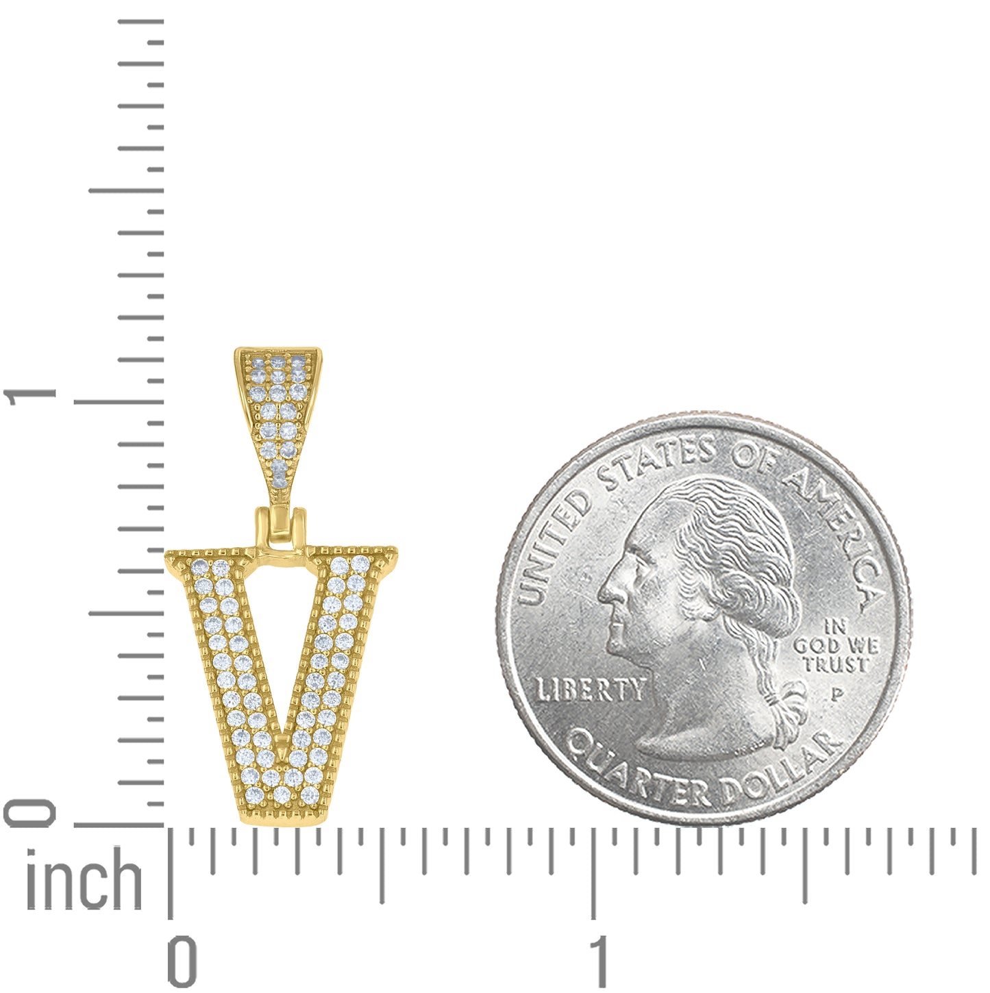 Sterling Silver Yellow-tone Unisex Cubic-Zirconia Initial Alphabet A Charm Pendant – Elegant Jewelry Gift for Birthday, Anniversary, Engagement, Wedding