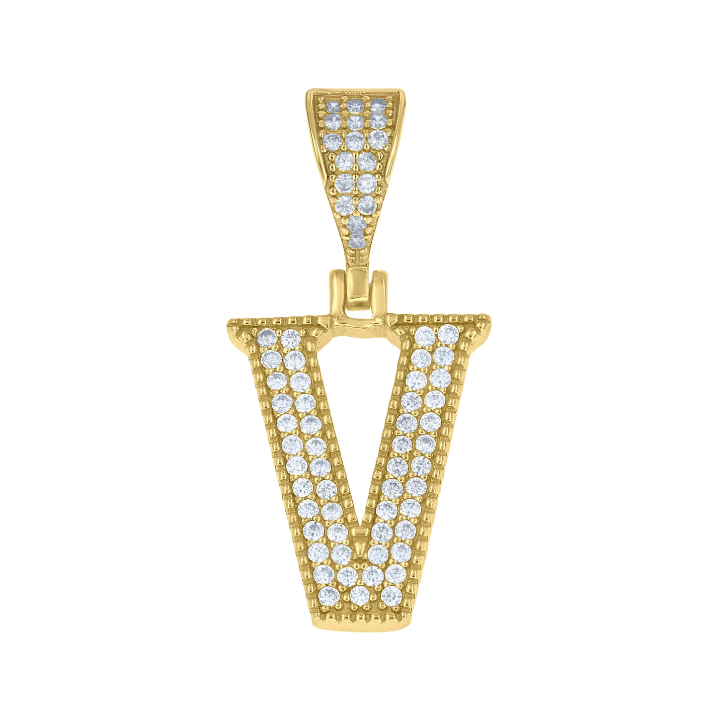 Sterling Silver Yellow-tone Unisex Cubic-Zirconia Initial Alphabet A Charm Pendant – Elegant Jewelry Gift for Birthday, Anniversary, Engagement, Wedding