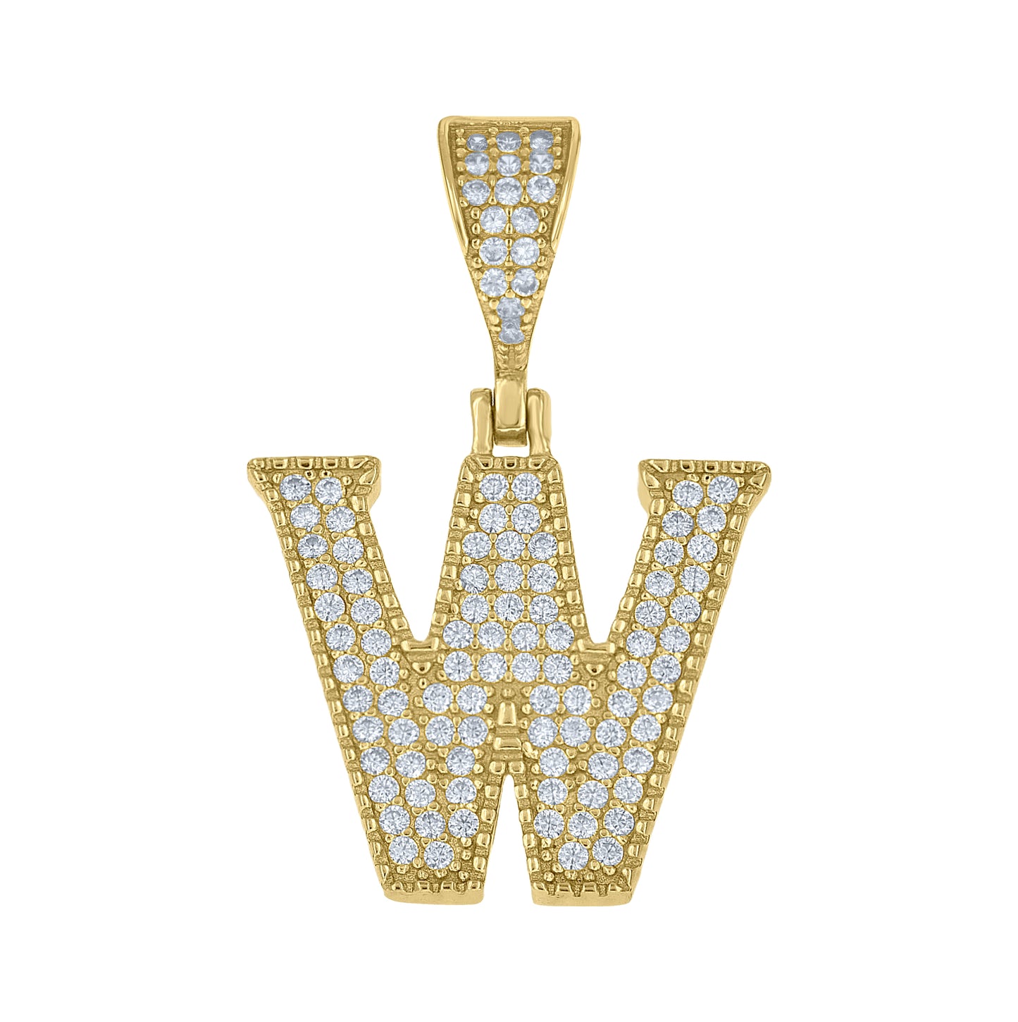 Sterling Silver Yellow-tone Unisex Cubic-Zirconia Initial Alphabet A Charm Pendant – Elegant Jewelry Gift for Birthday, Anniversary, Engagement, Wedding