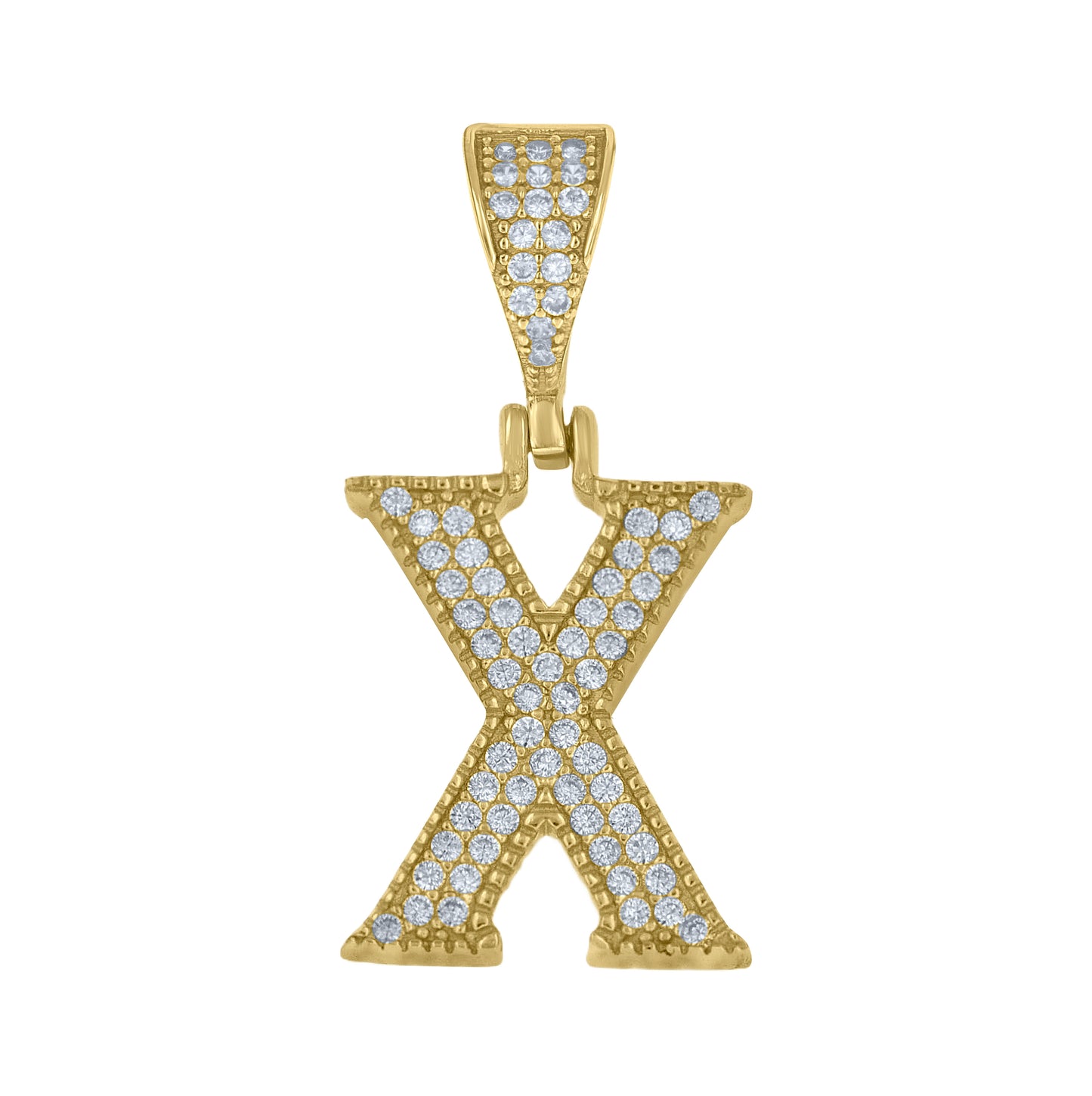 Sterling Silver Yellow-tone Unisex Cubic-Zirconia Initial Alphabet A Charm Pendant – Elegant Jewelry Gift for Birthday, Anniversary, Engagement, Wedding