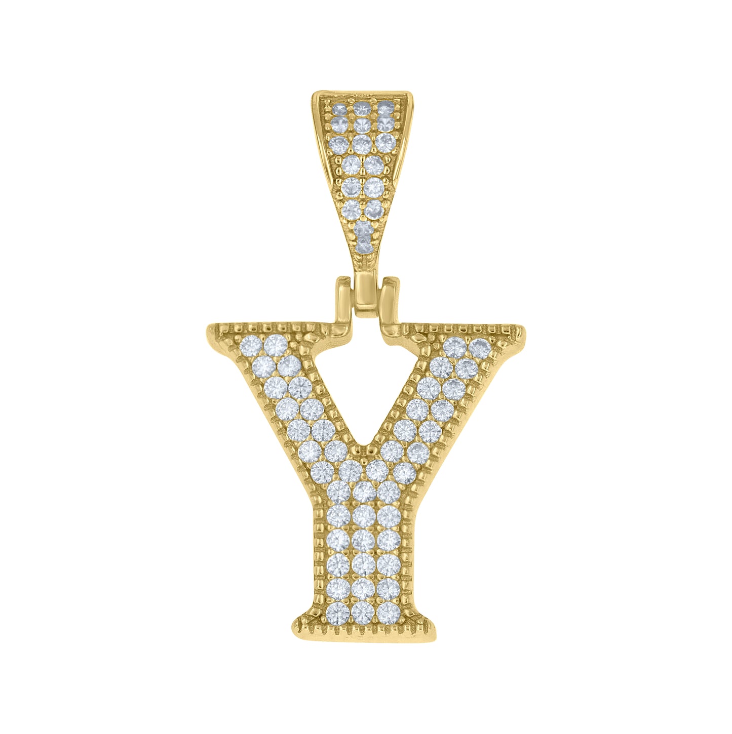 Sterling Silver Yellow-tone Unisex Cubic-Zirconia Initial Alphabet A Charm Pendant – Elegant Jewelry Gift for Birthday, Anniversary, Engagement, Wedding