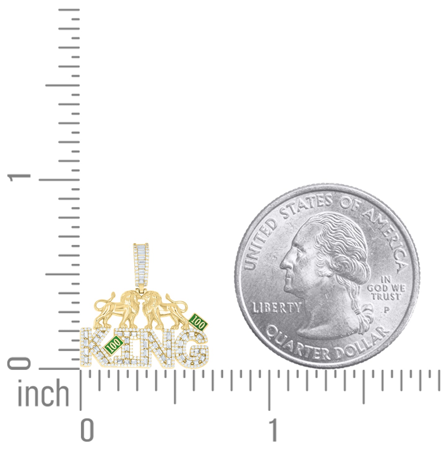 Sterling Silver Mens Round Baguette Cubic-Zirconia Lion Motifs KING Fashion Pendant – Elegant Jewelry Gift for Birthday, Anniversary, Engagement, Wedding