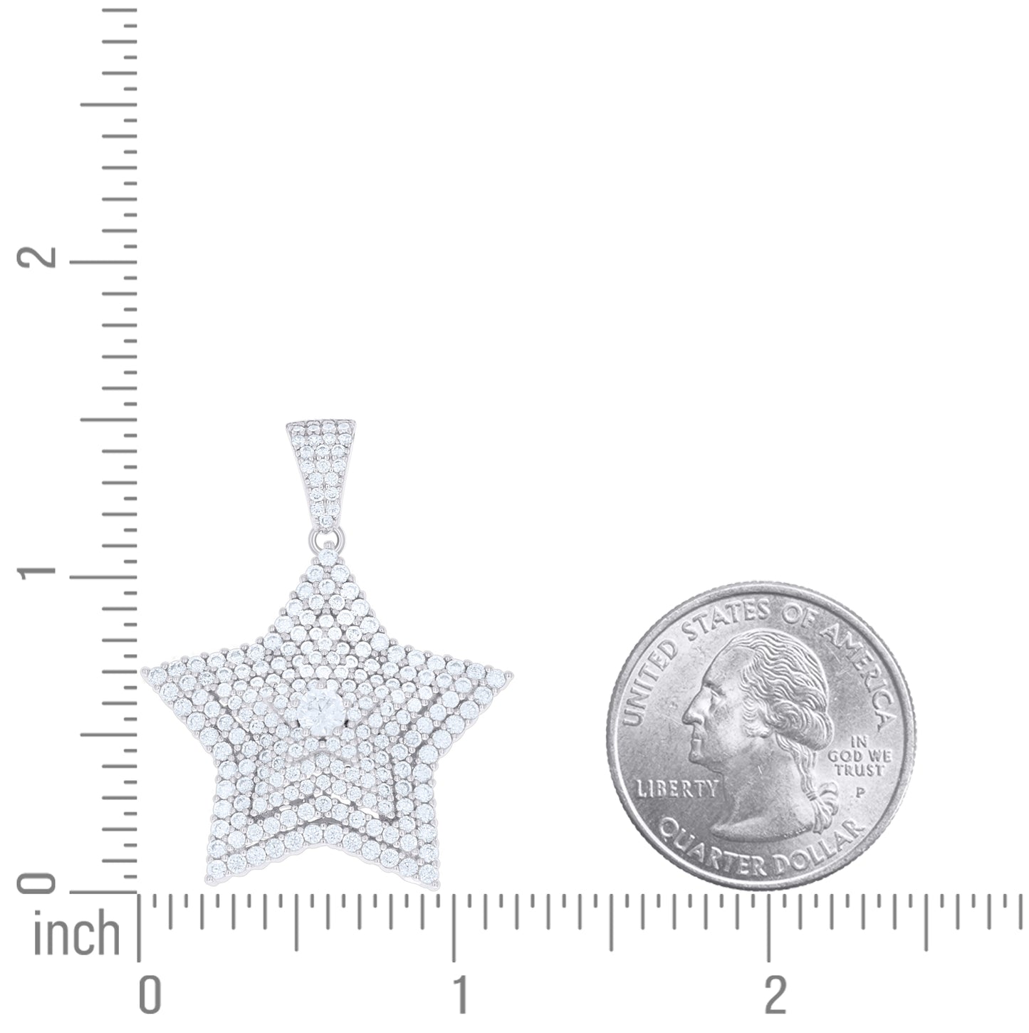 Sterling Silver Unisex Cubic-Zirconia Star Fashion Pendant – Elegant Jewelry Gift for Birthday, Anniversary, Engagement, Wedding
