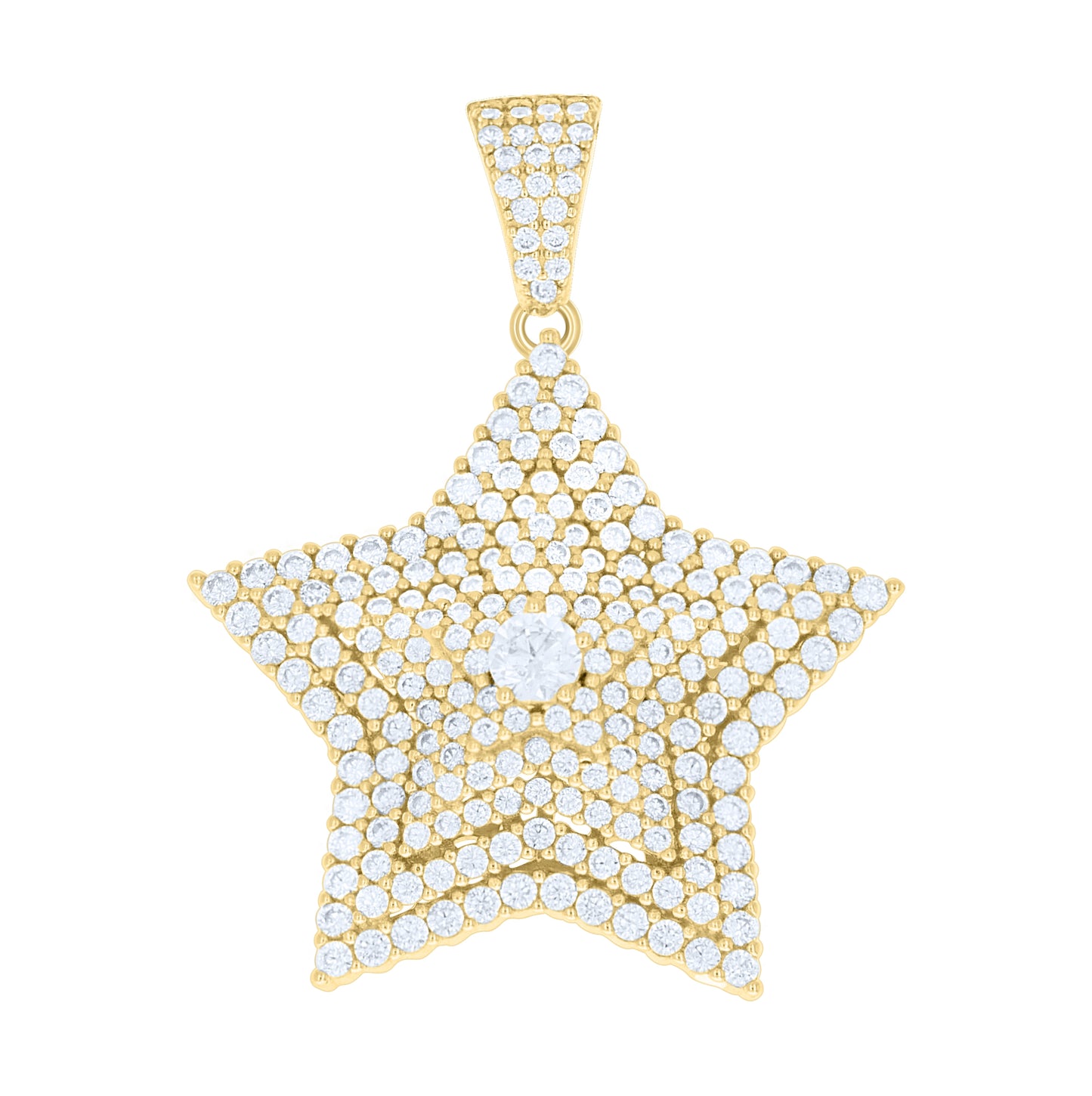 Sterling Silver Unisex Cubic-Zirconia Star Fashion Pendant – Elegant Jewelry Gift for Birthday, Anniversary, Engagement, Wedding