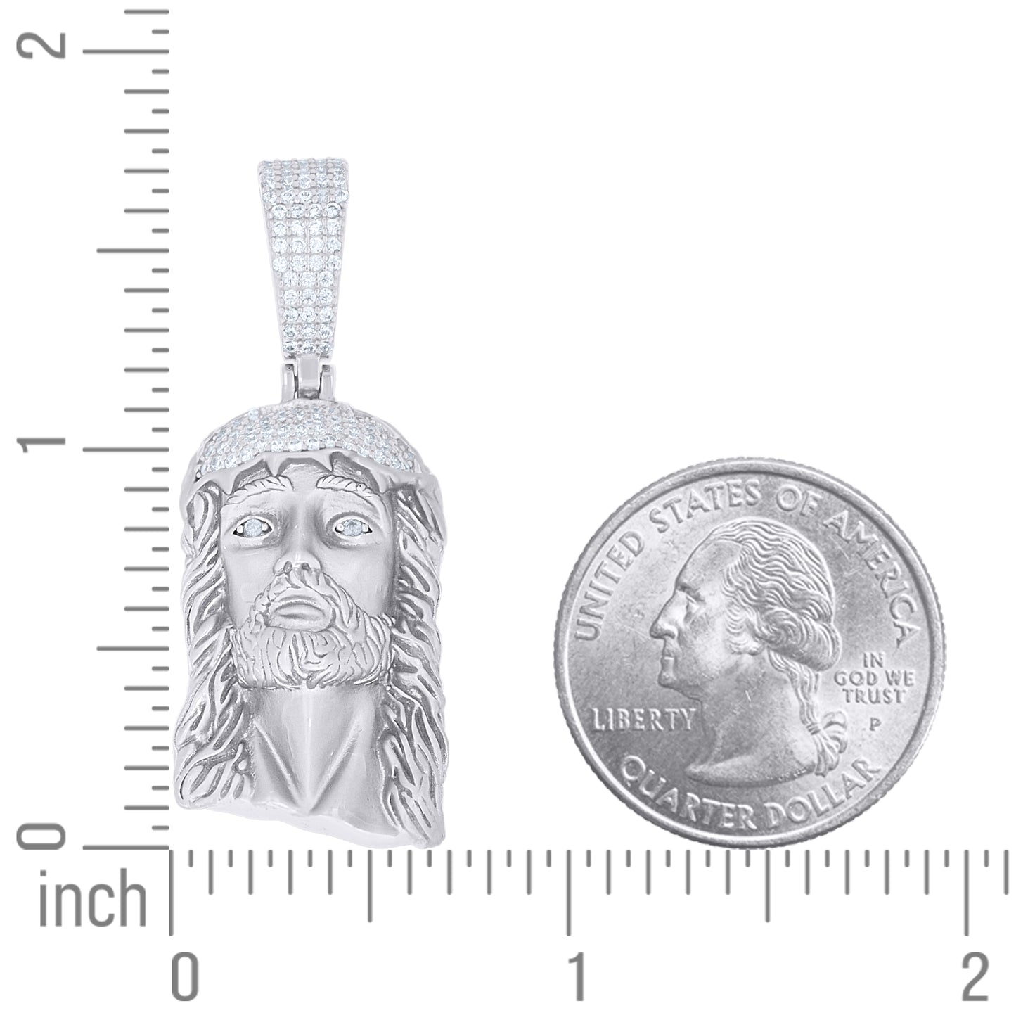 Sterling Silver Men Cubic-Zirconia Jesus Religious Charm Pendant – Elegant Jewelry Gift for Birthday, Anniversary, Engagement, Wedding