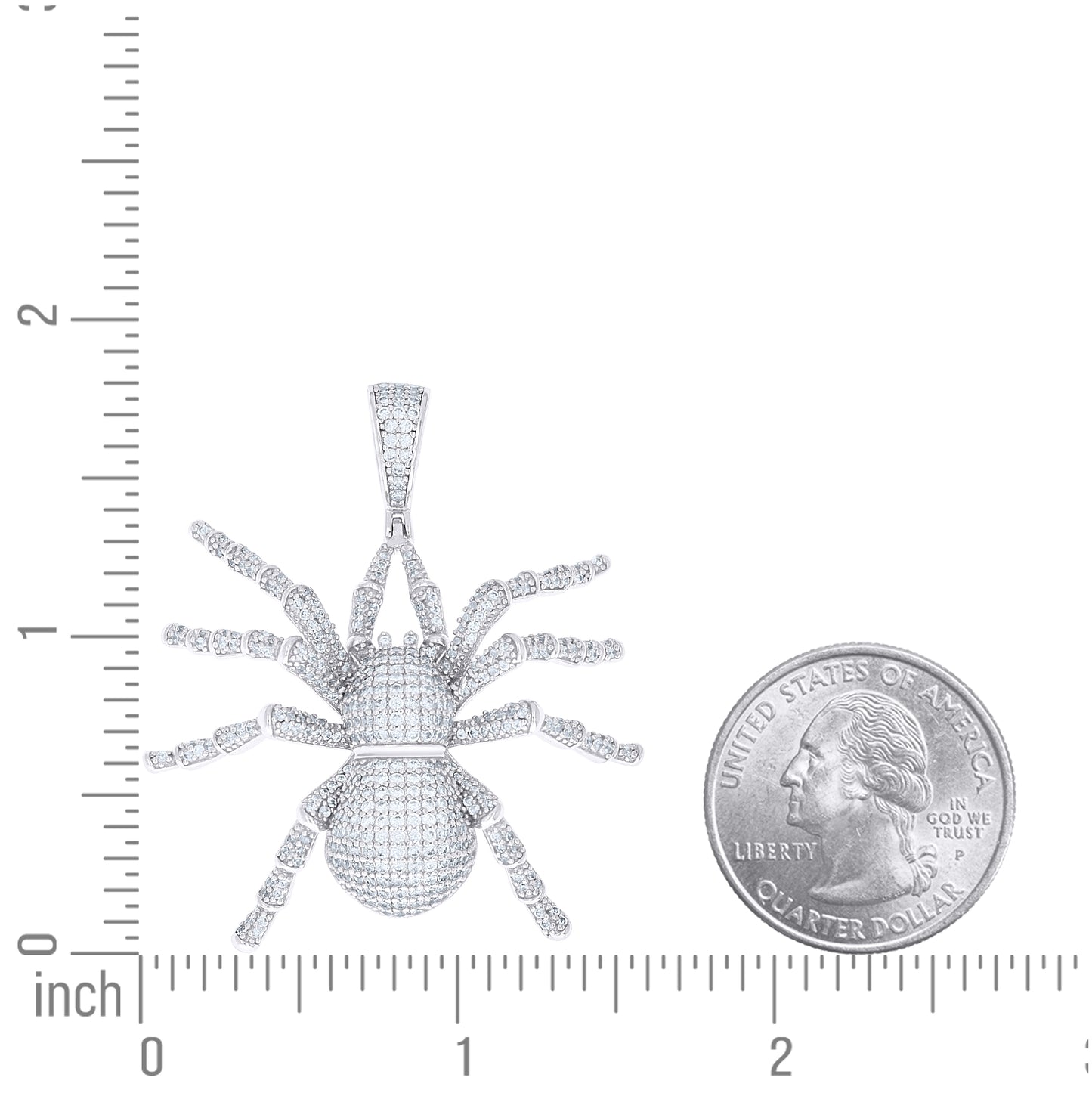 Sterling Silver Mens Cubic-Zirconia Spider Wildlife Pendant – Elegant Jewelry Gift for Birthday, Anniversary, Engagement, Wedding