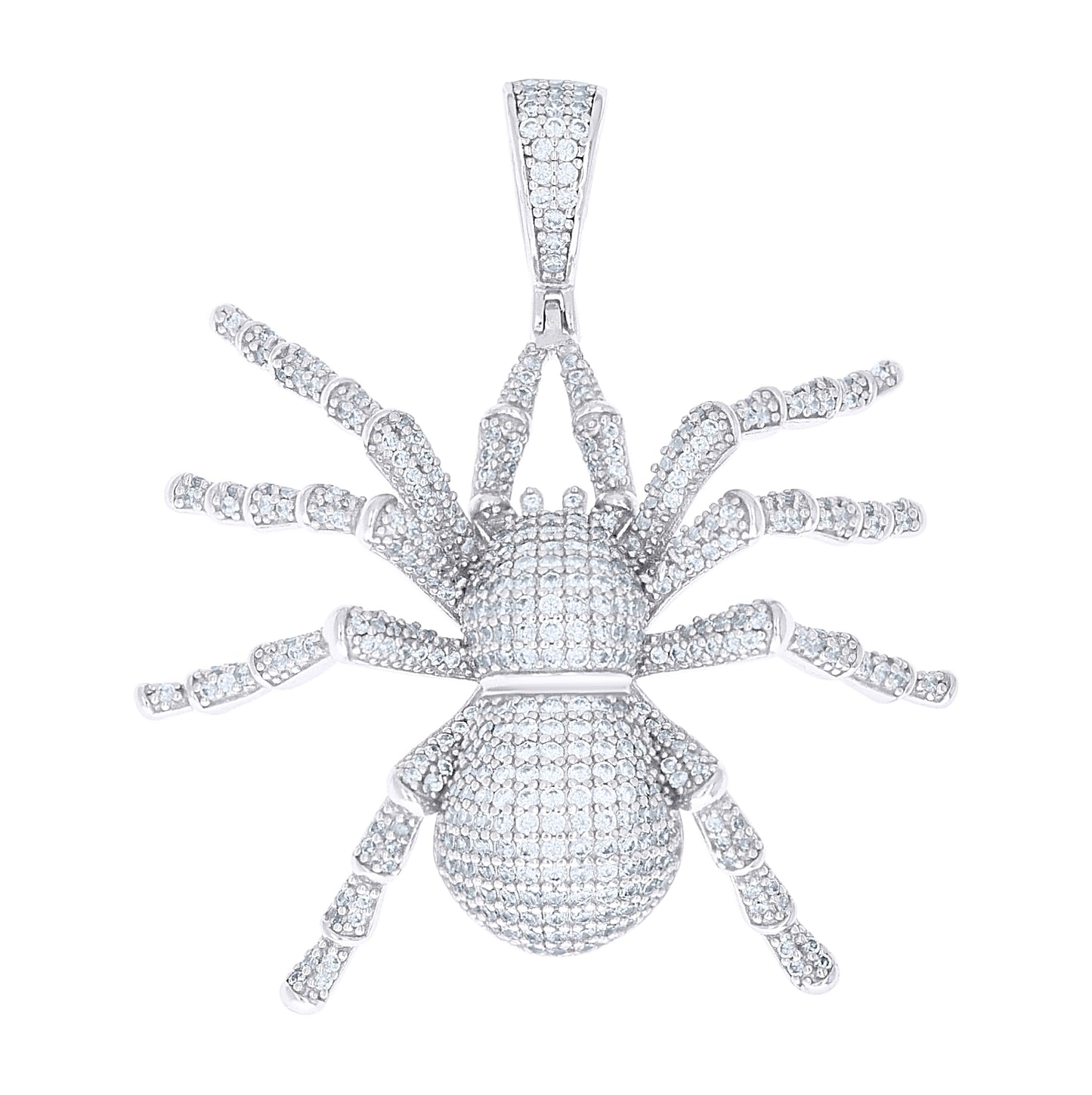 Sterling Silver Mens Cubic-Zirconia Spider Wildlife Pendant – Elegant Jewelry Gift for Birthday, Anniversary, Engagement, Wedding