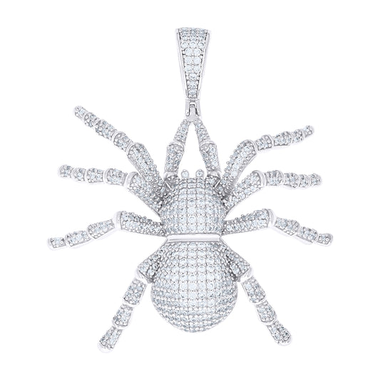 Sterling Silver Mens Cubic-Zirconia Spider Wildlife Pendant – Elegant Jewelry Gift for Birthday, Anniversary, Engagement, Wedding