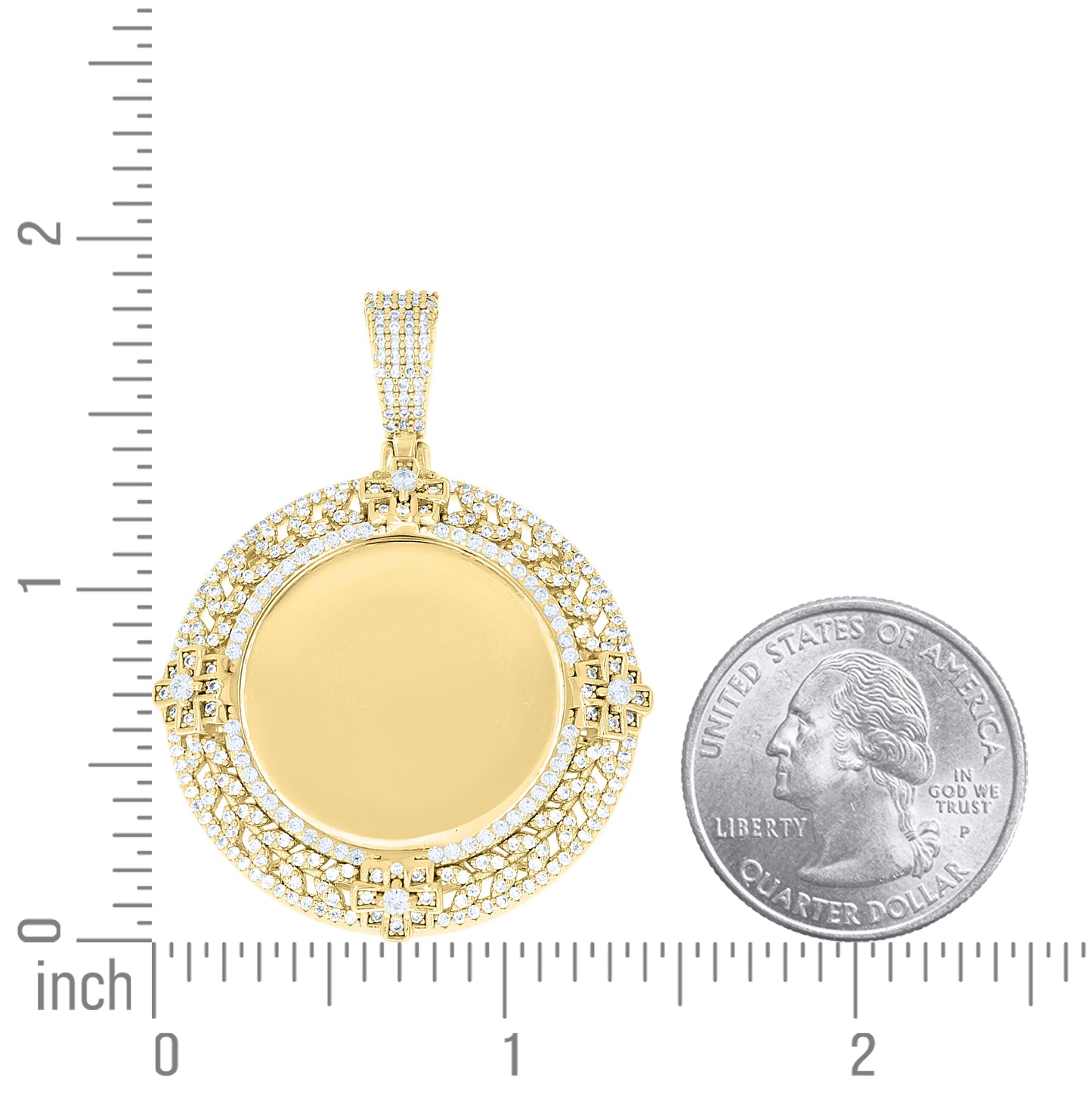 Sterling Silver Unisex Cubic-Zirconia Picture Frame Pendant – Elegant Jewelry Gift for Birthday, Anniversary, Engagement, Wedding