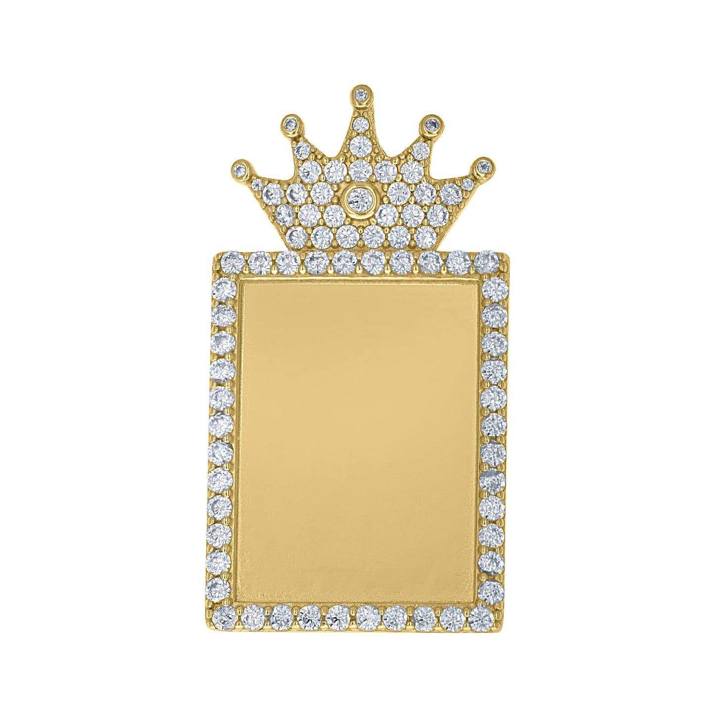 Sterling Silver Yellow-Tone Unisex Cubic-Zirconia Square Photo Frame Pendant – Elegant Jewelry Gift for Birthday, Anniversary, Engagement, Wedding
