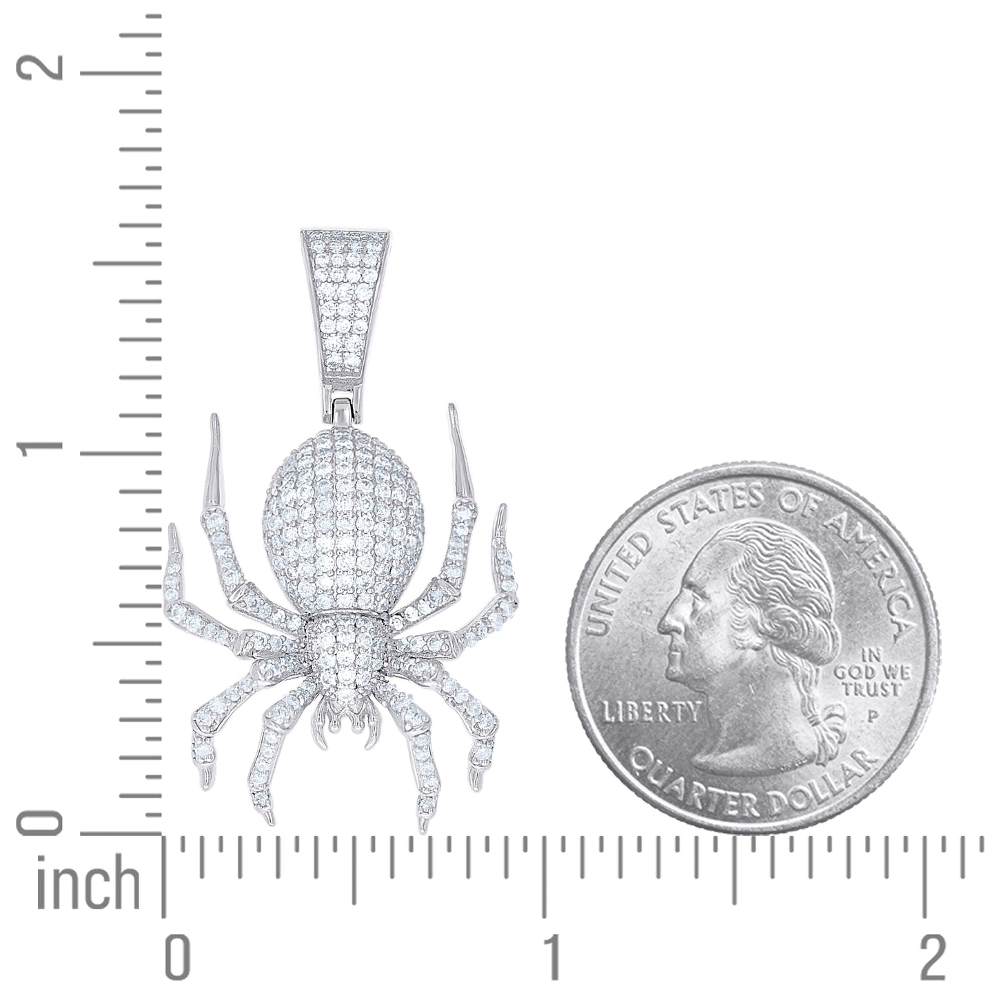 Sterling Silver Mens Cubic-Zirconia Spider Wildlife Pendant – Elegant Jewelry Gift for Birthday, Anniversary, Engagement, Wedding